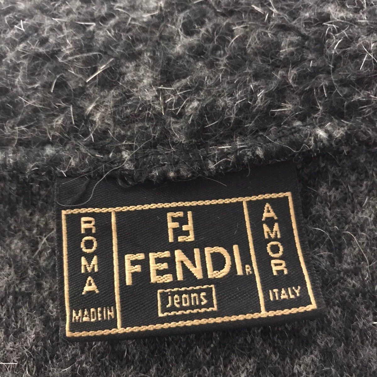 Fendi jeans embroid logo wool turtleneck fleece - 3