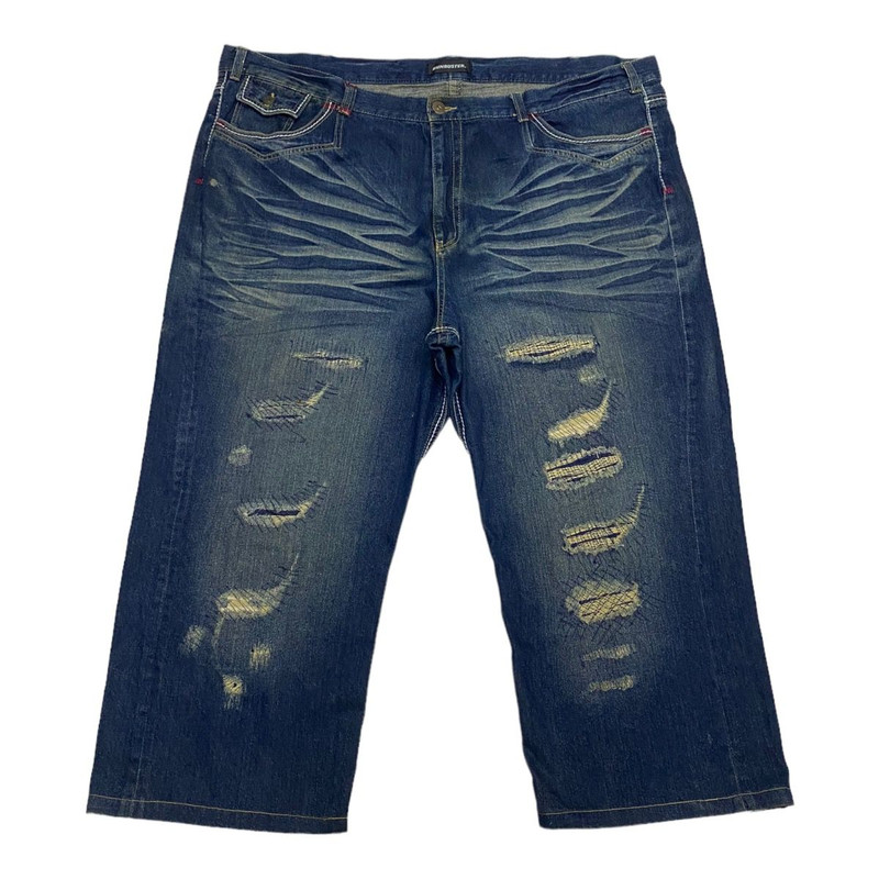 SIZE 56🔥BUNBUSTER OVERSIZED RARE DISTRESSED DENIM PANTS - 1