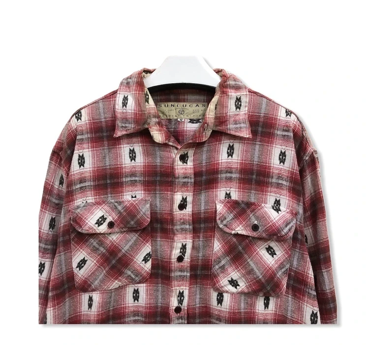 Japanese Brand - Japanese brand Sunlucas Navajo Plaid Tartan Shirt 👕 - 2