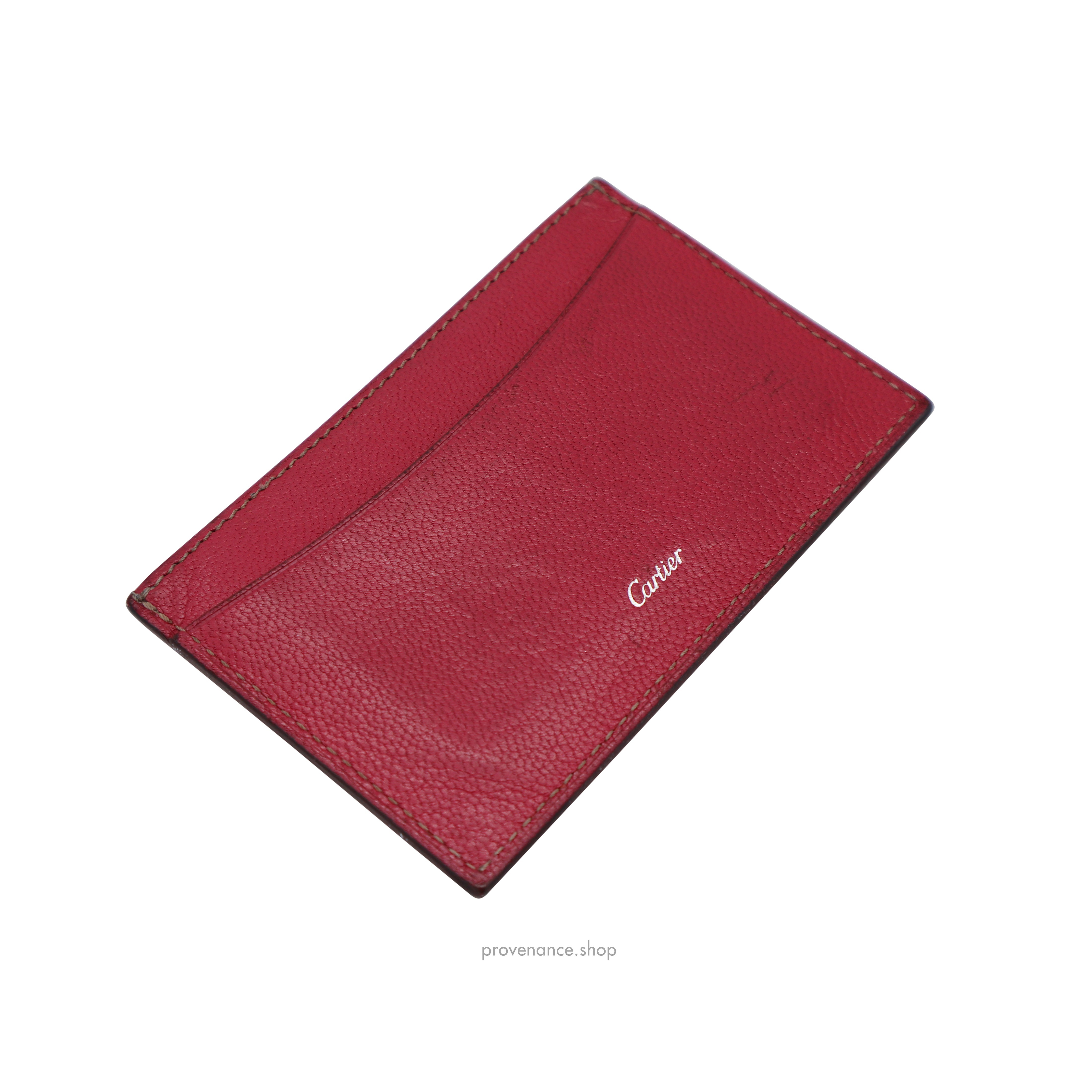 Cartier Card Holder - Raspberry Chevre Leather - 5