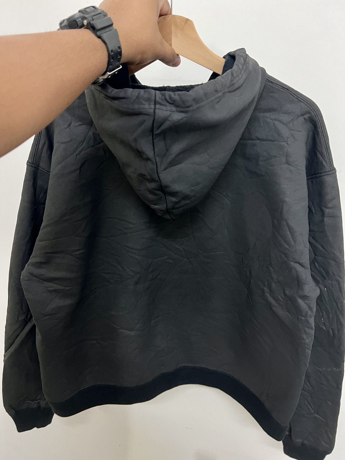 A.P.C BLACK WAX HOODIE SWEATSHIRT - 16