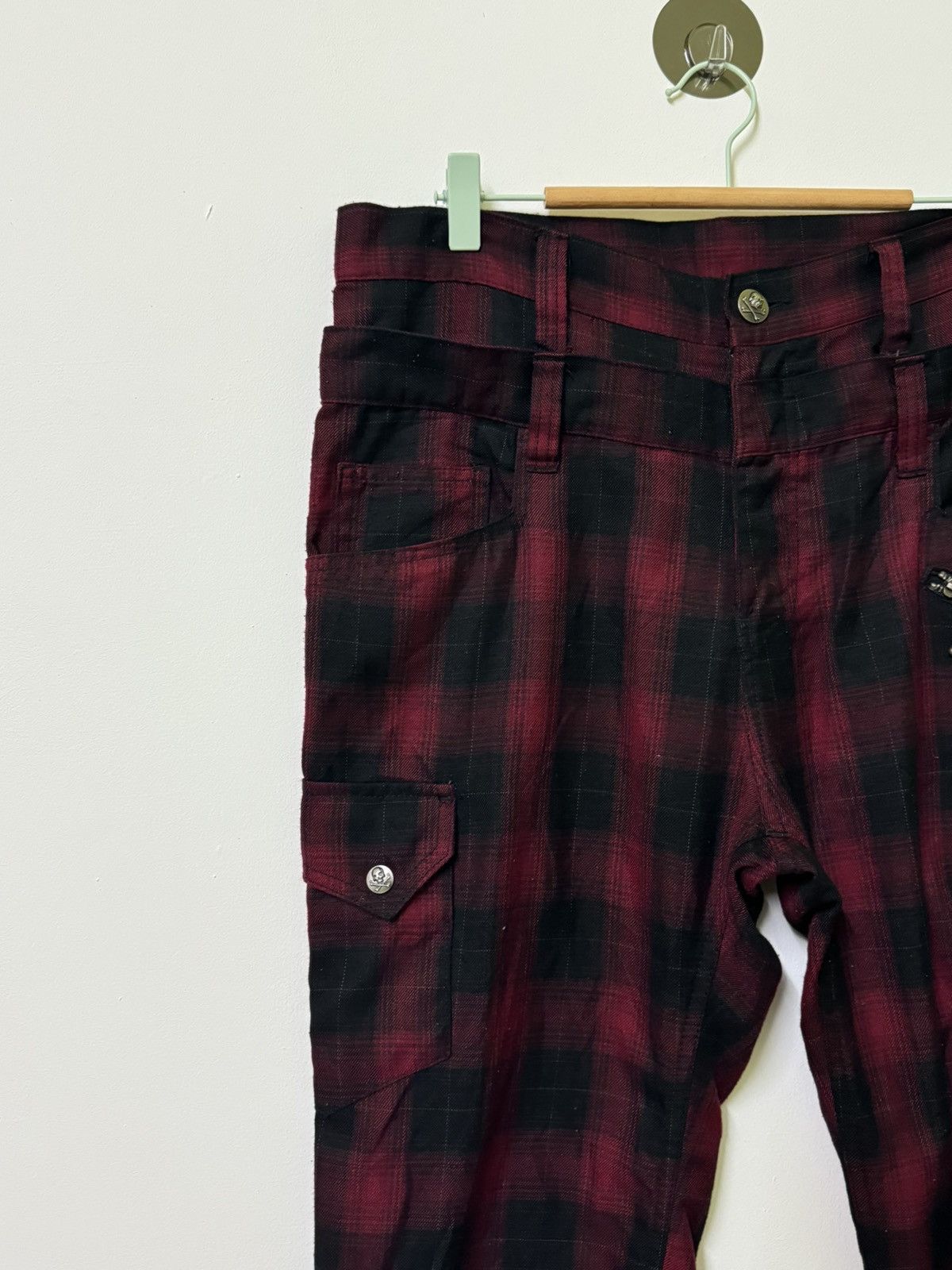 VINTAGE PLAID TARTAN DOUBLE FOCUS STACKED PANT - 7