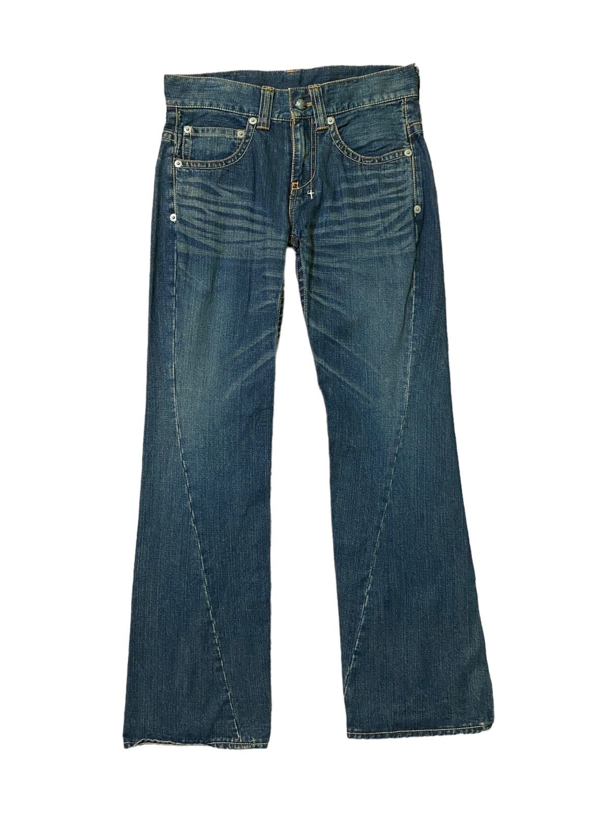 Flared 🔥 ONEILL JEANS Acid Wash Spiral Bootcut Denim Jeans - 1