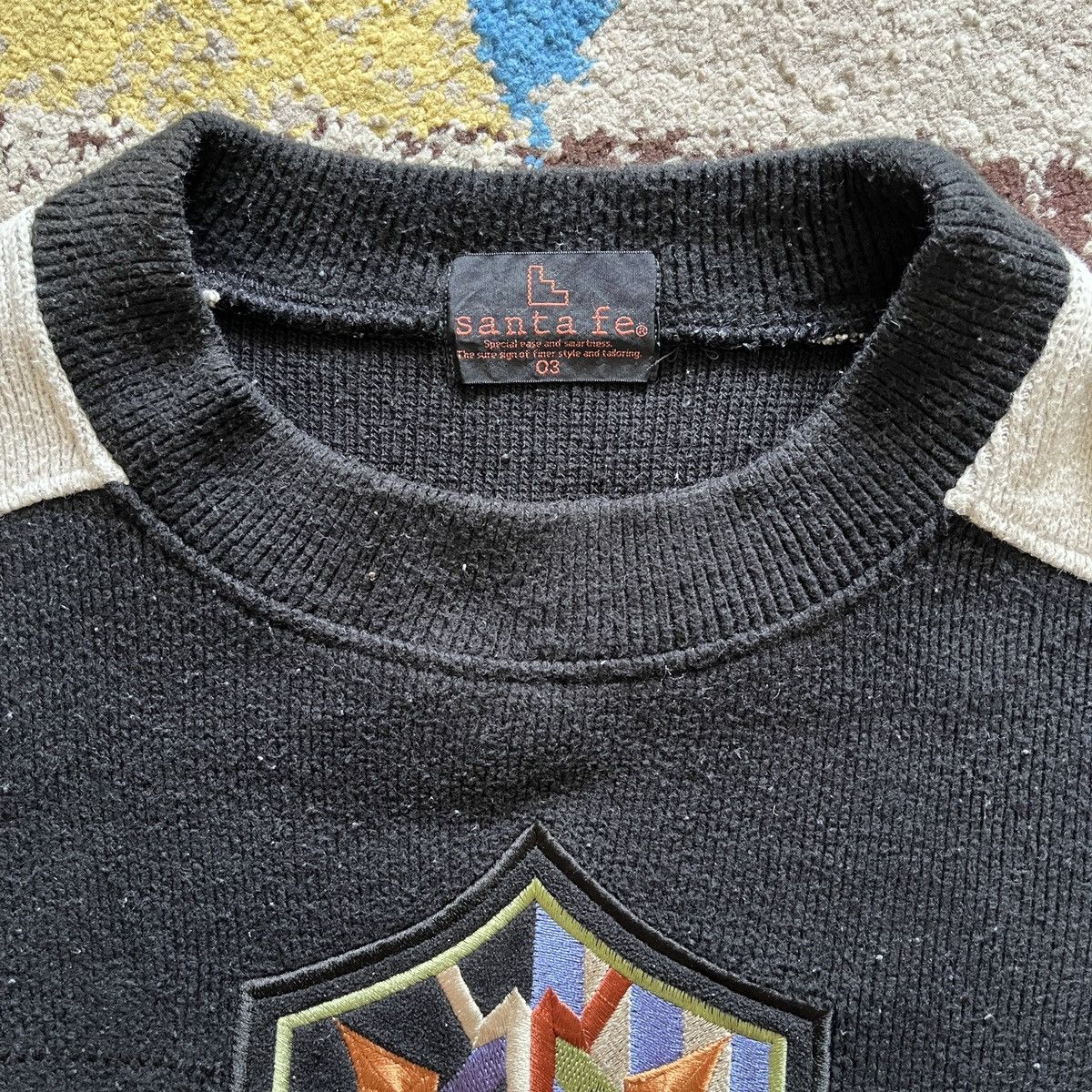 Vintage Santafe Embroidery Sweater Knitwear Made In Japan - 4
