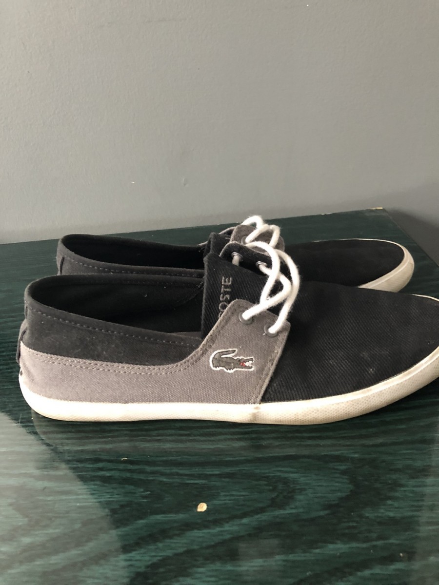 Black and grey lacoste sneakers - 1