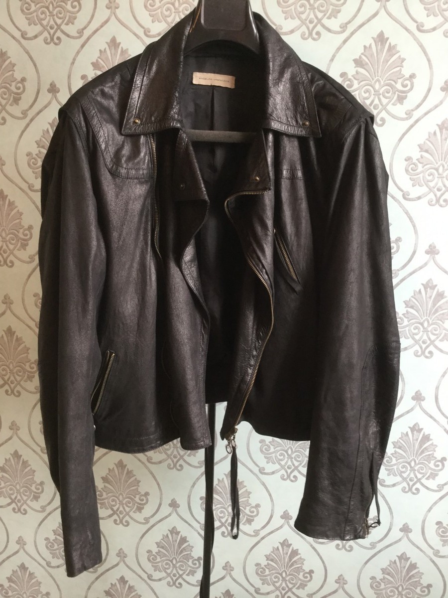 Angelos Frentzos - Black leather jacket. Like Vetements or Damir Doma jackets - 2