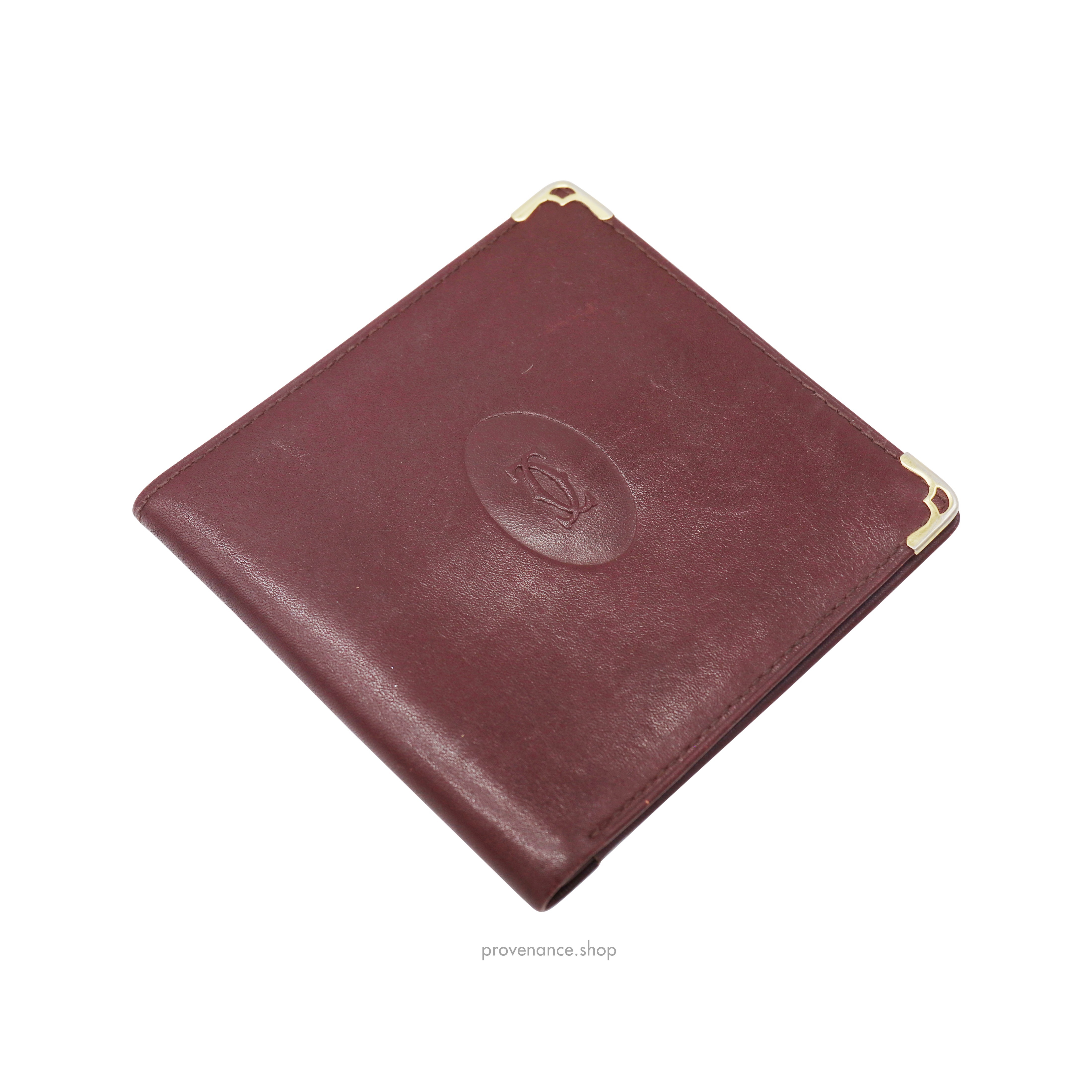 Cartier Bifold Wallet - Burgundy Calfskin Leather - 3