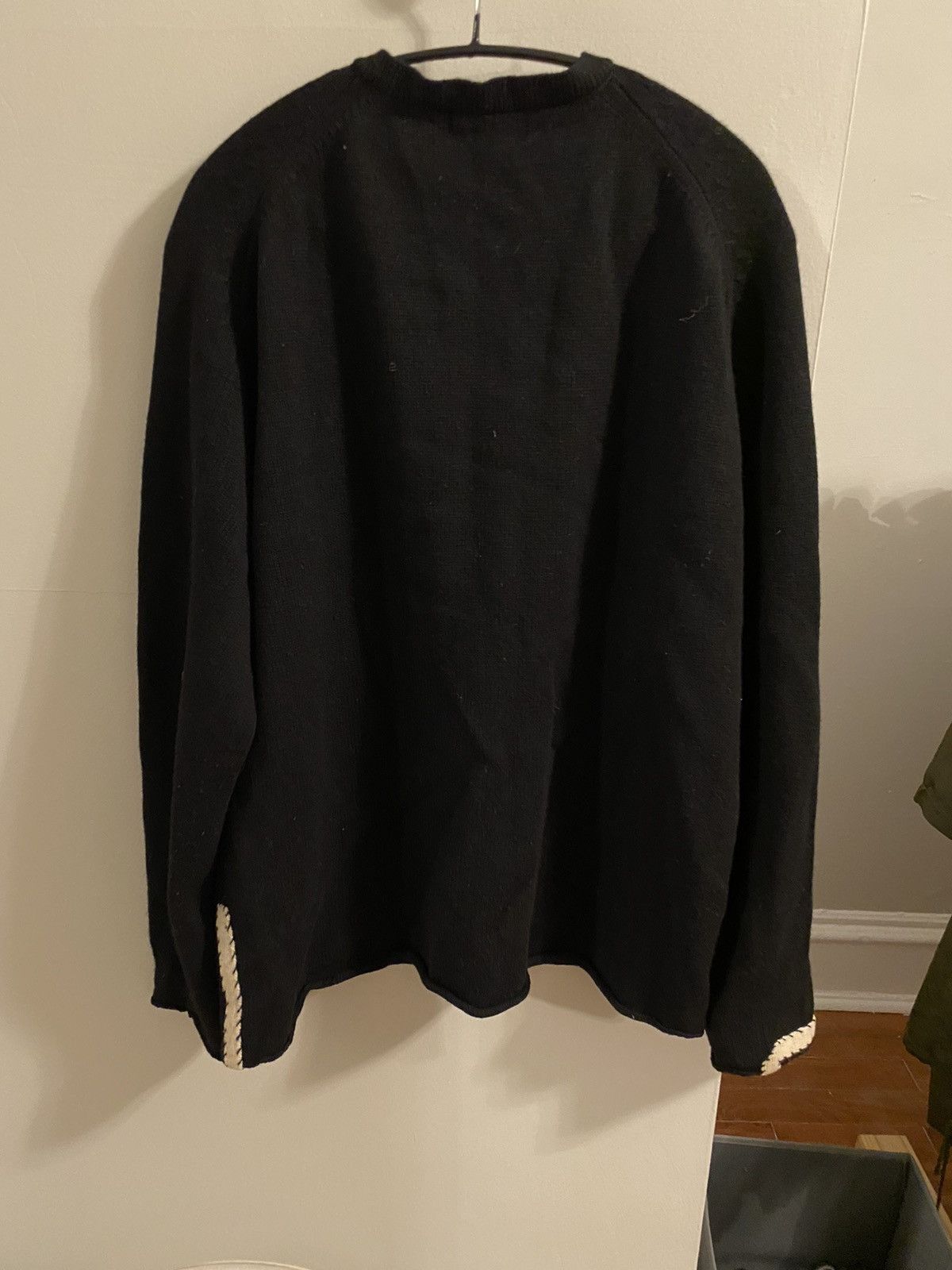 09aw contrast wool henley sweater - 4