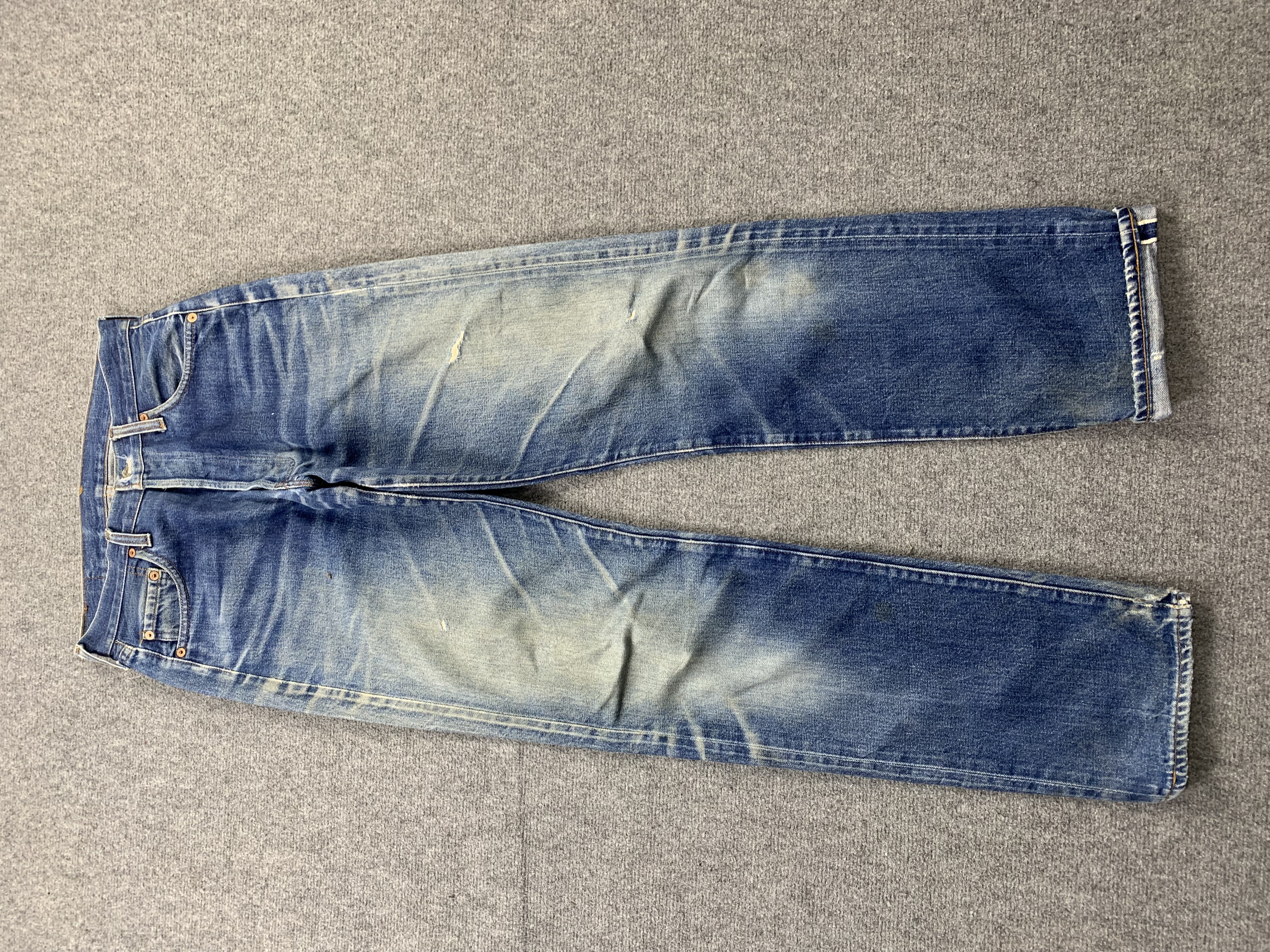 Vintage - Vintage LVC 90s Levis 501 Big E Selvedge Faded Blue Jeans - 1