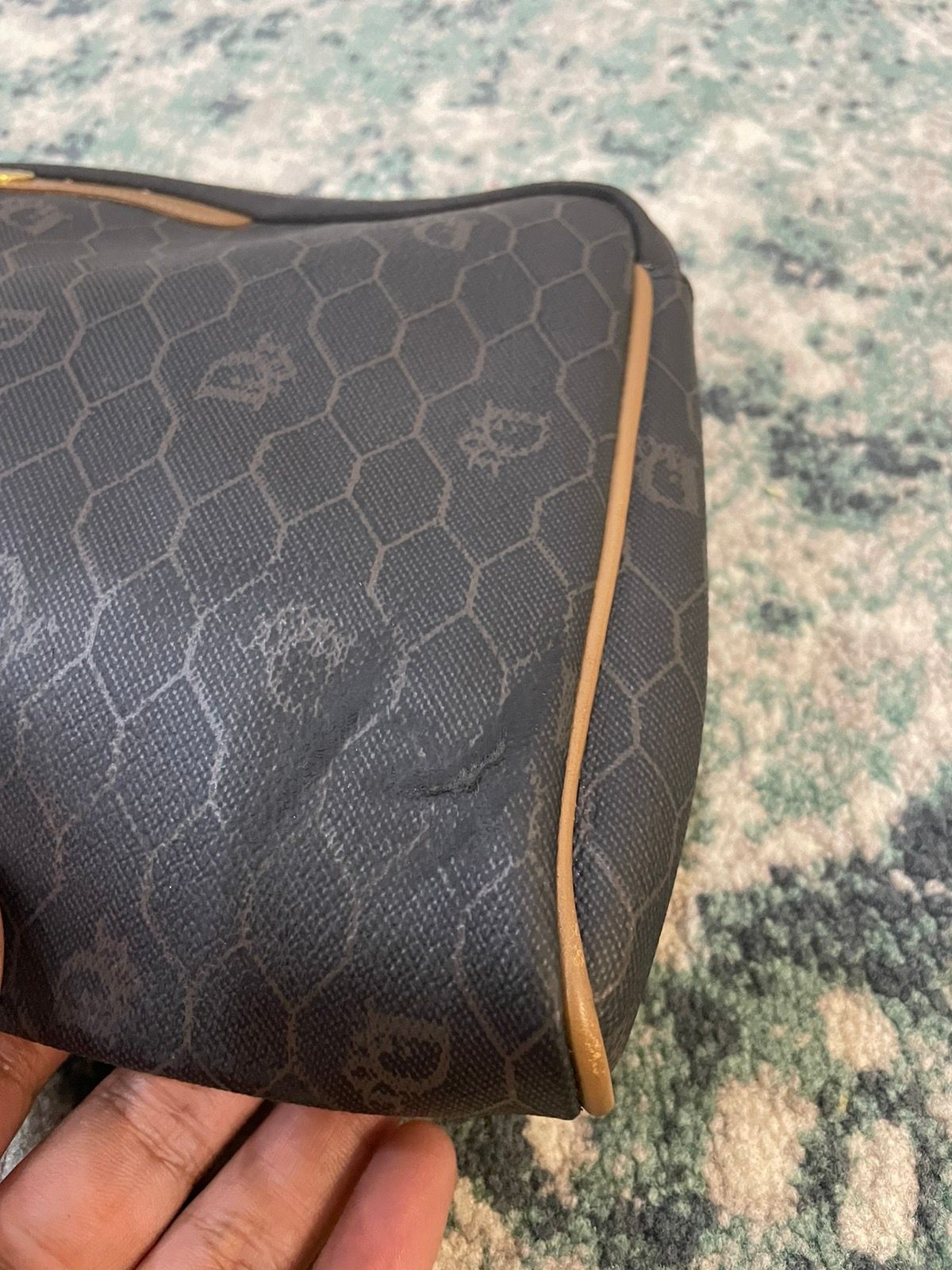 Dior Honey Comb Monogram Leather Clutch Bag - 6