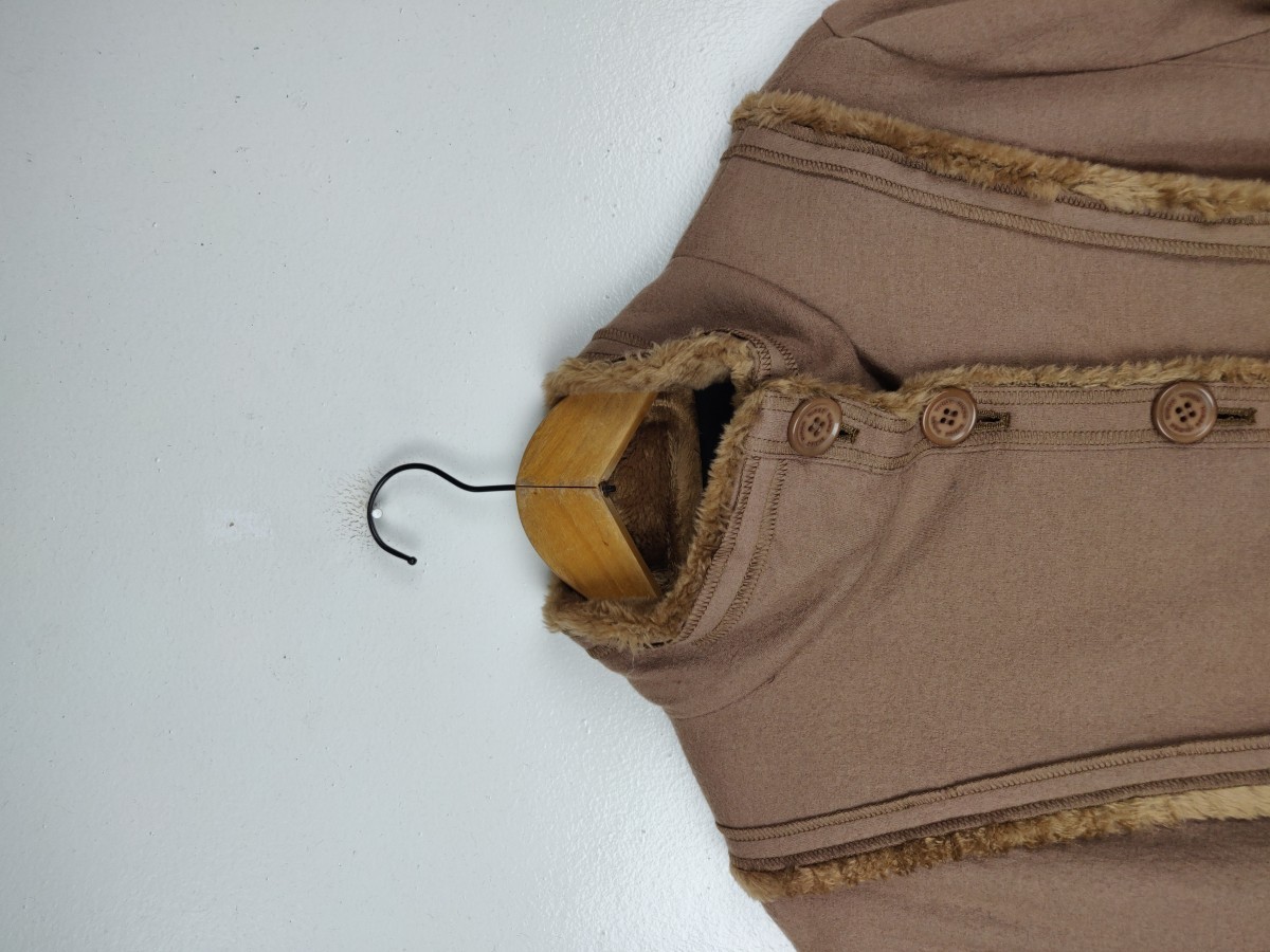 Designer - Floral Fur Jacket Wool Retro Coat - 3