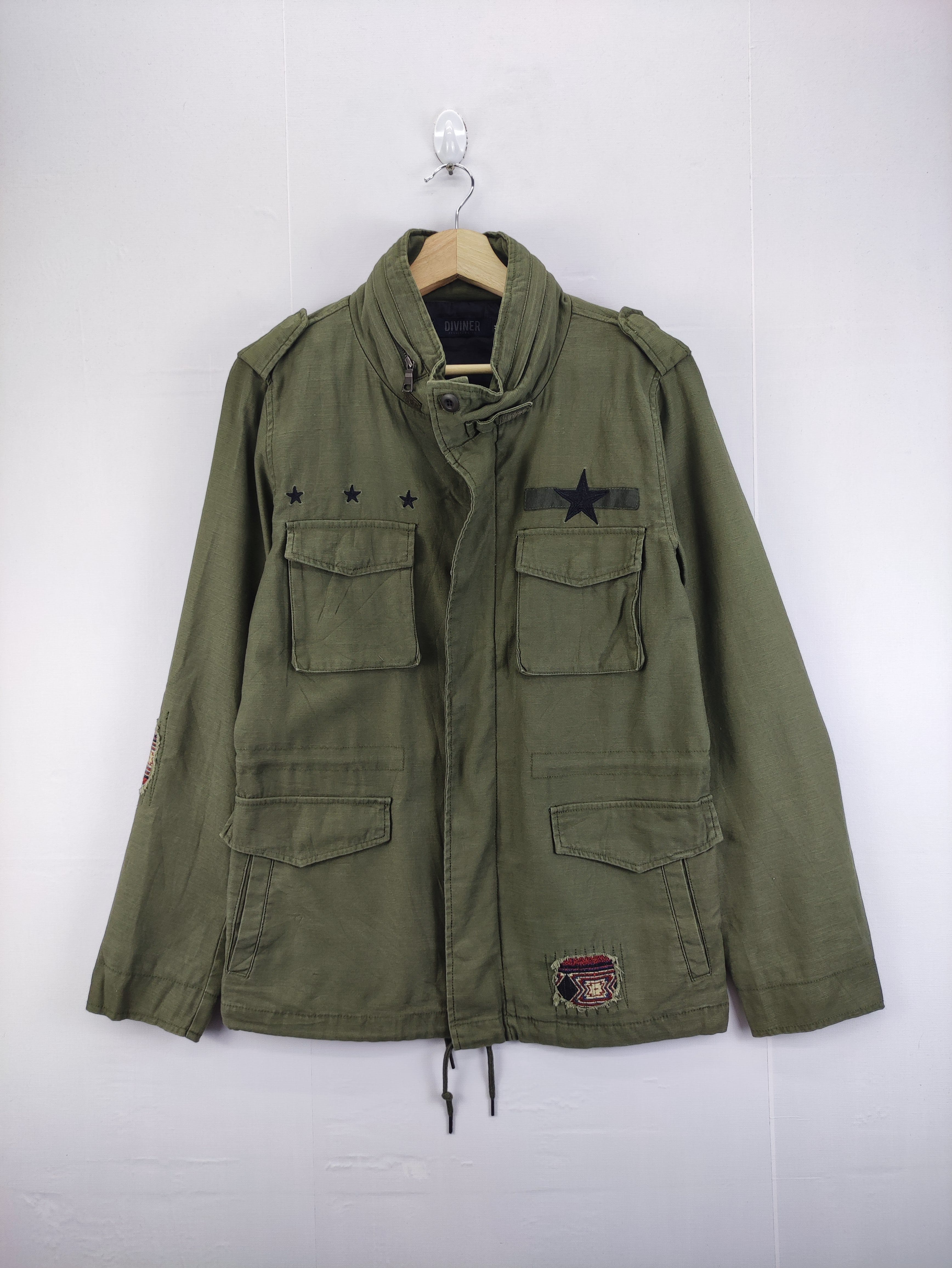 Vintage Jacket Military Zipper By Diviner - 1