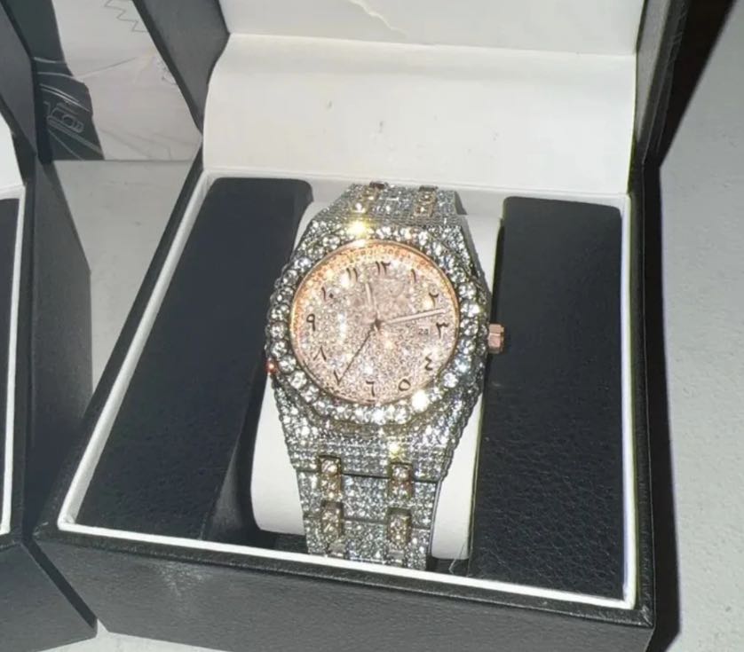 New Moissanite Iced Out Bust Down Watch  - 1