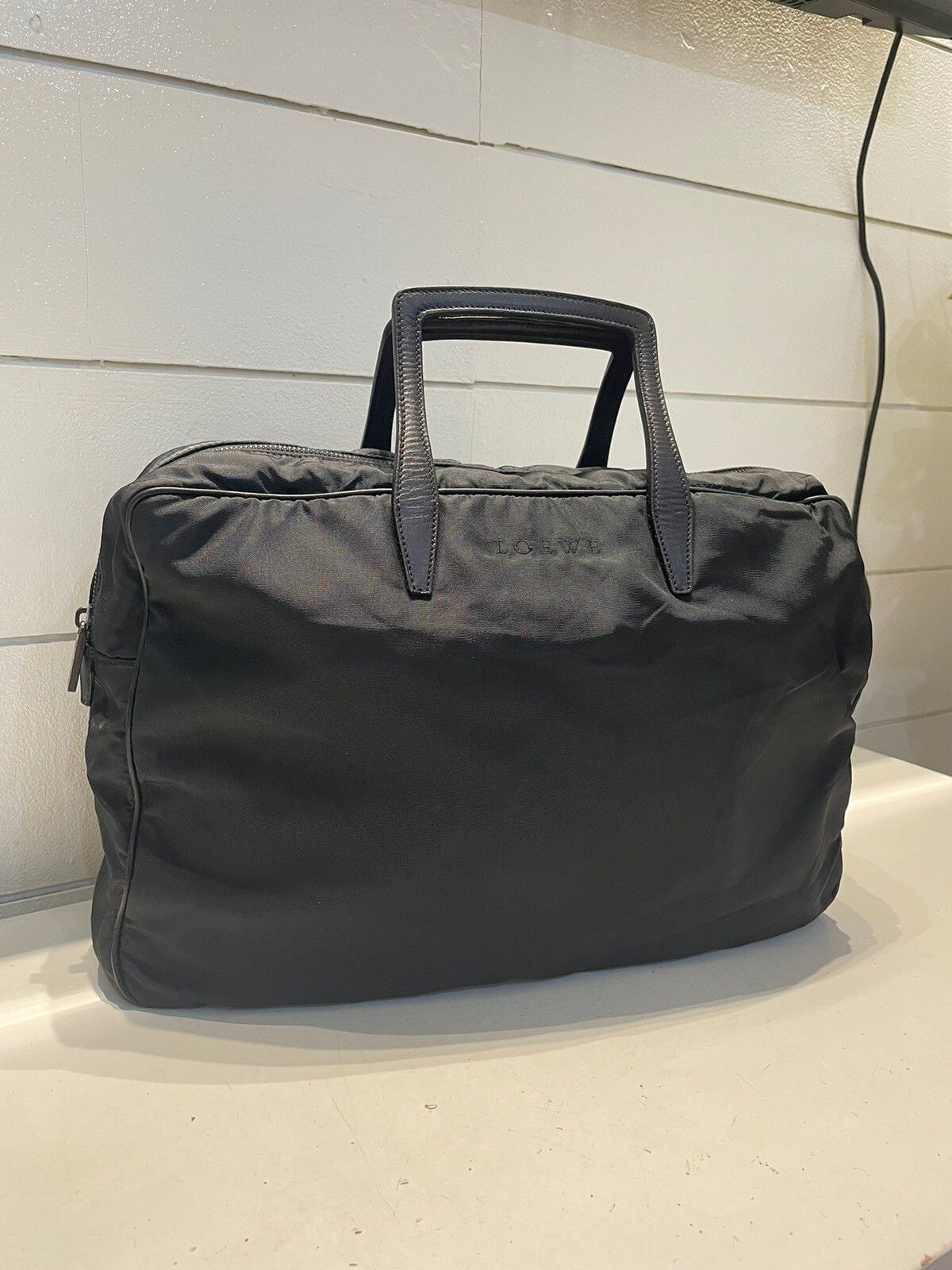 Loewe Black Nylon Leather Handle Travel Bag - 8