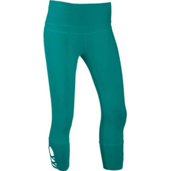 prAna Teal Dragonfly Deco Crop Criss Cross Leggings Medium - 1