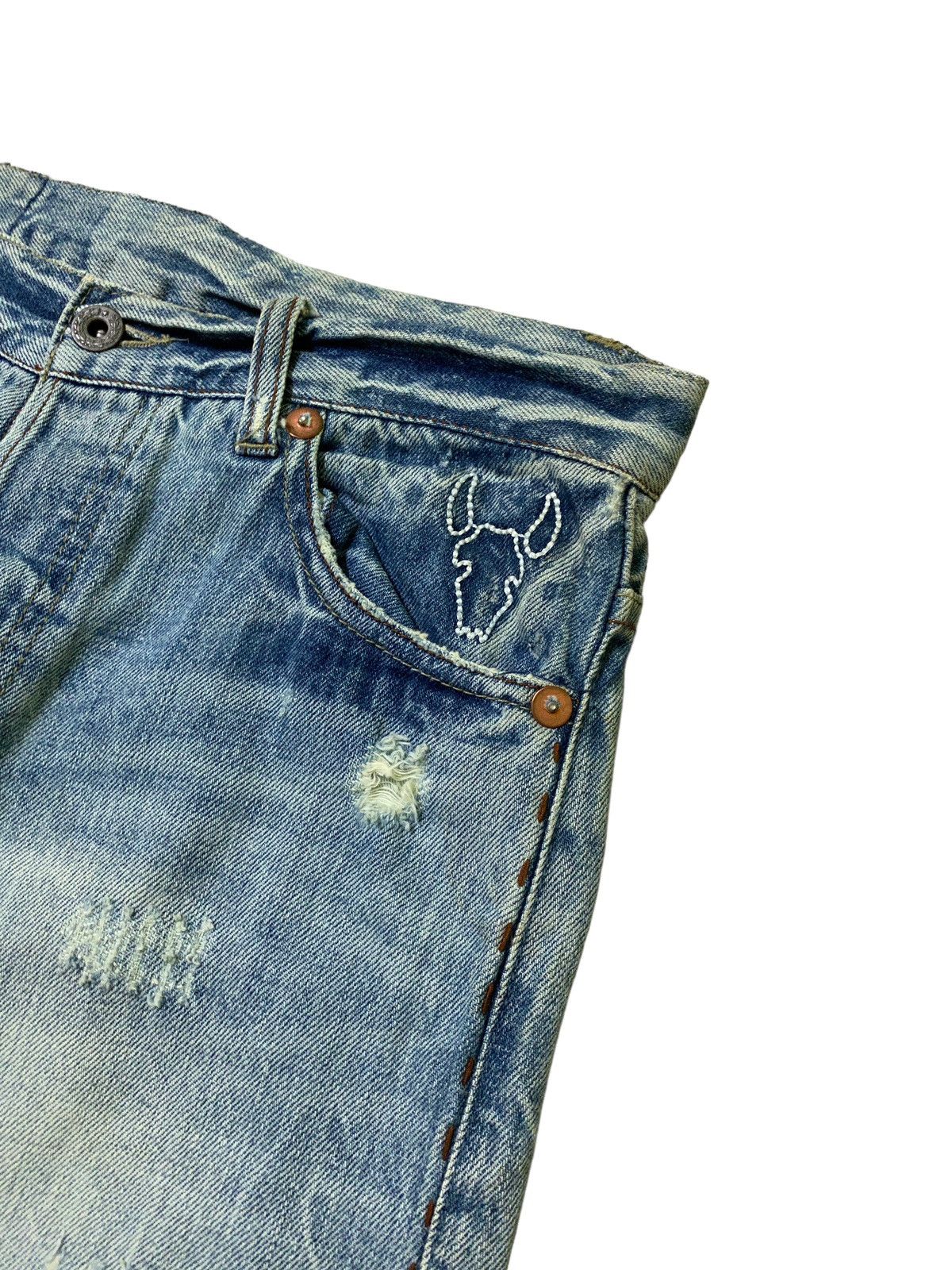 Distressed Denim - Distressed Japan Denim Zipper Custom Denim Jeans - 11