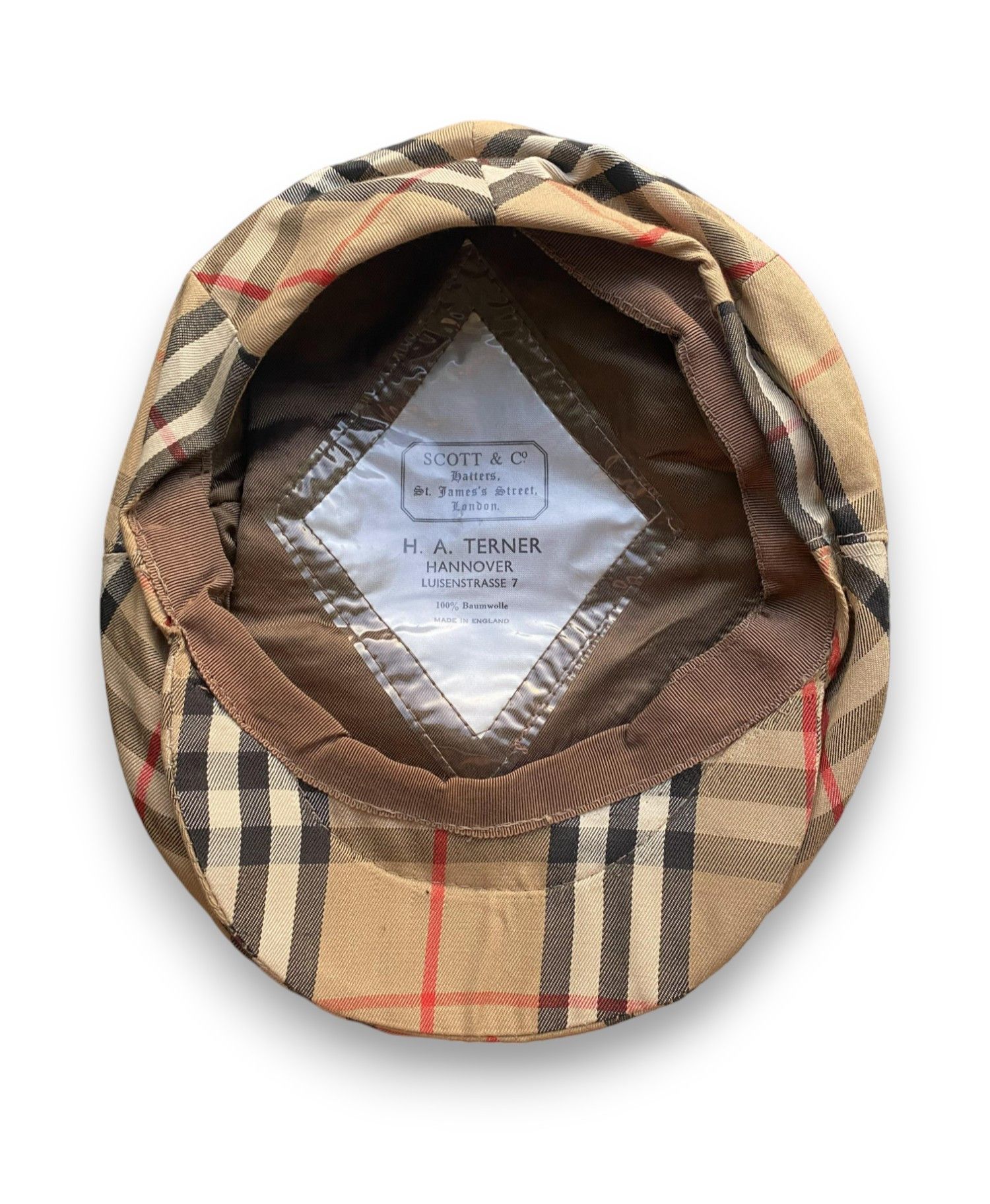 Vintage - SCOTT & Co Hatters Flat Cap Newsboy Nova Check Burberry - 5