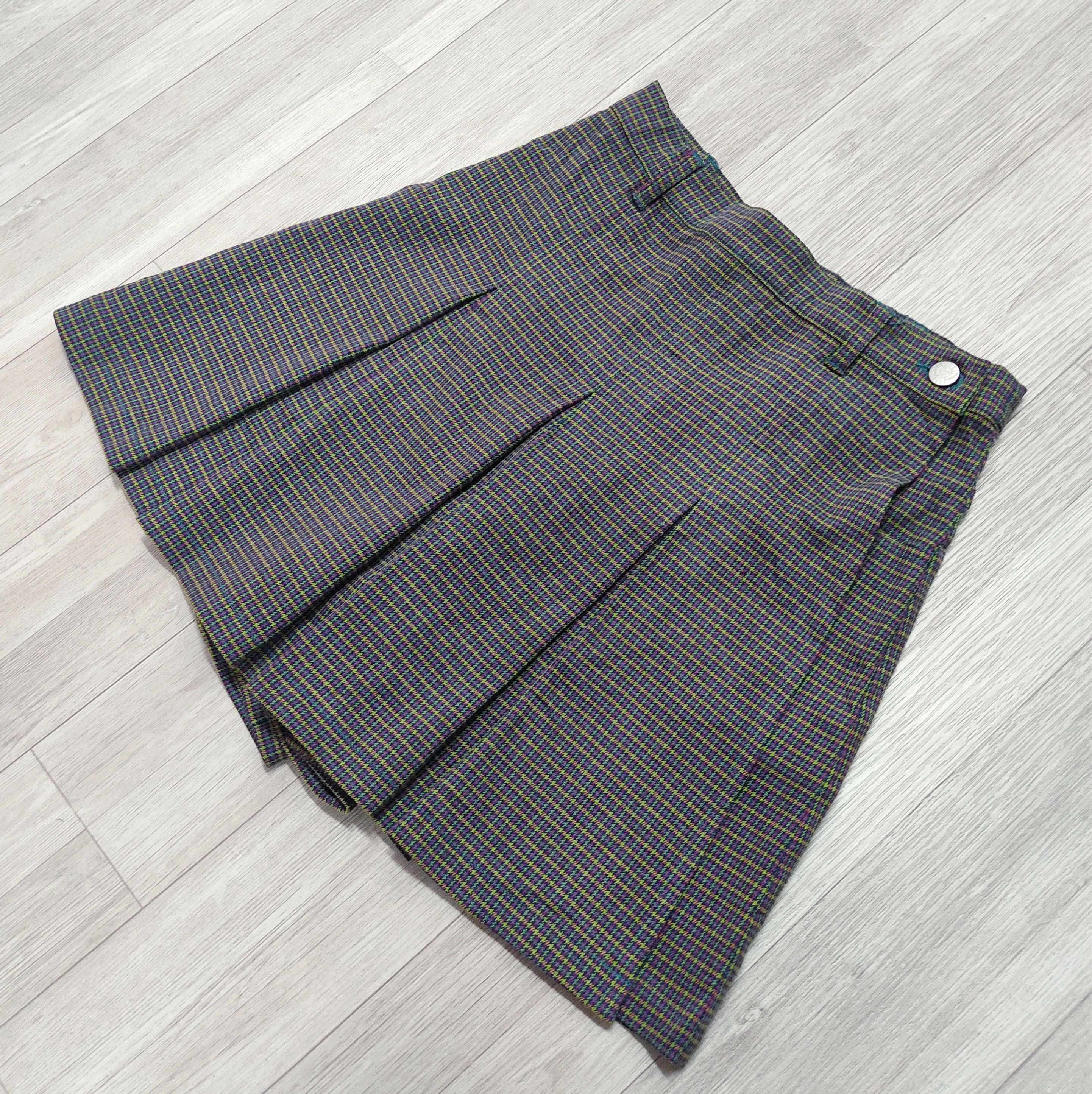 Japanese Brand - ANGEL BLUE Pleated Tartan Checkers Short Pants Skirt - 3