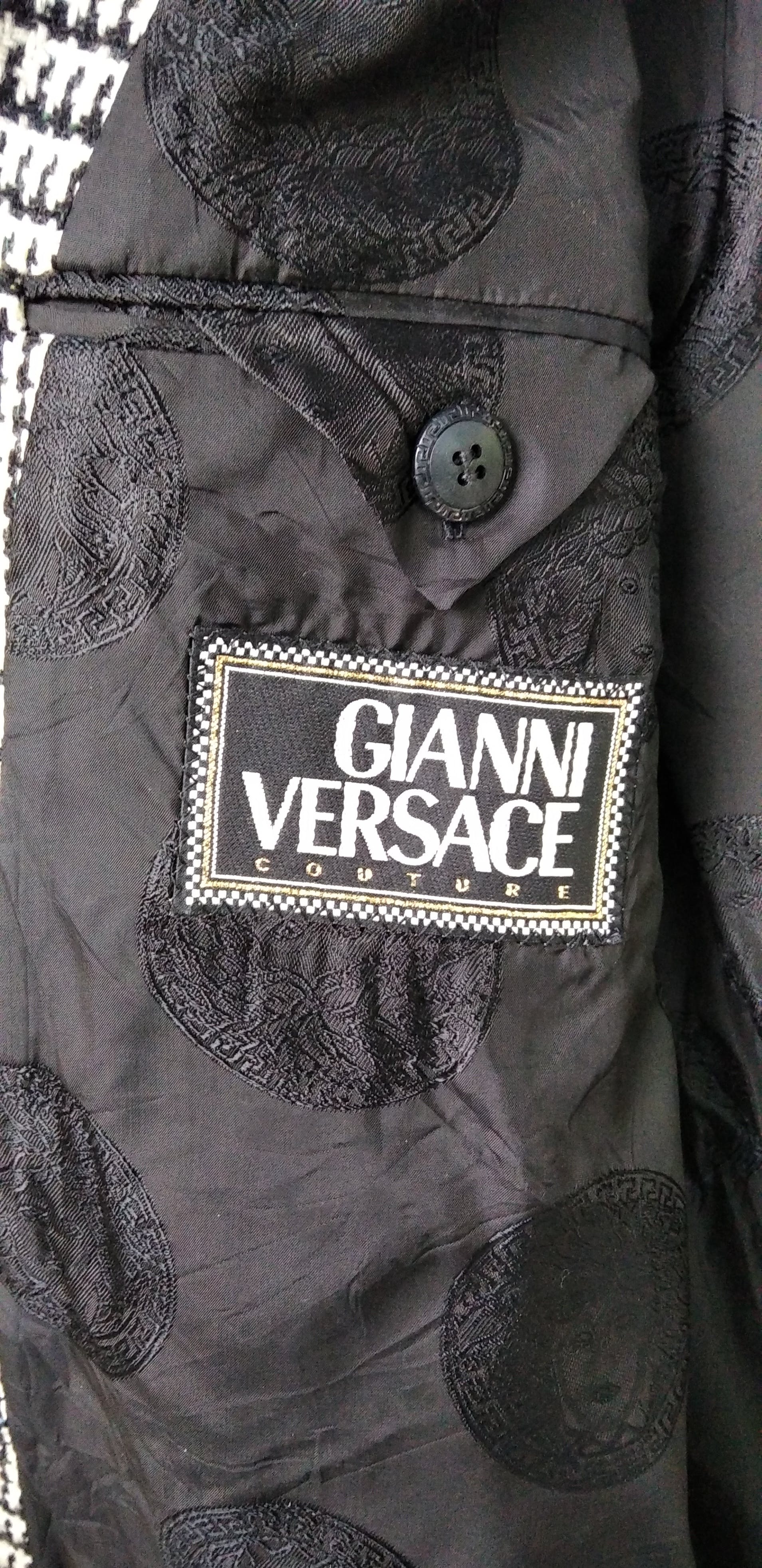 Vintage - RARE!Gianni Versace Prince of Whales Wool Rectangle Jacket - 10
