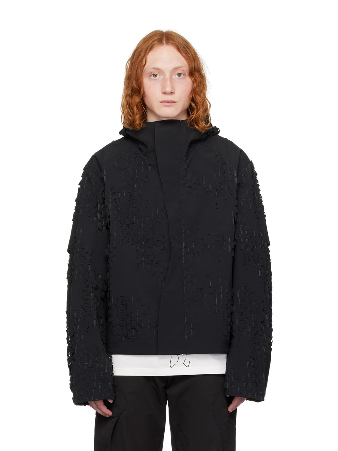 PRESS24 MORPHOGENS LASERCUT-PATTERN TECHNICAL JACKET BLACK - 6