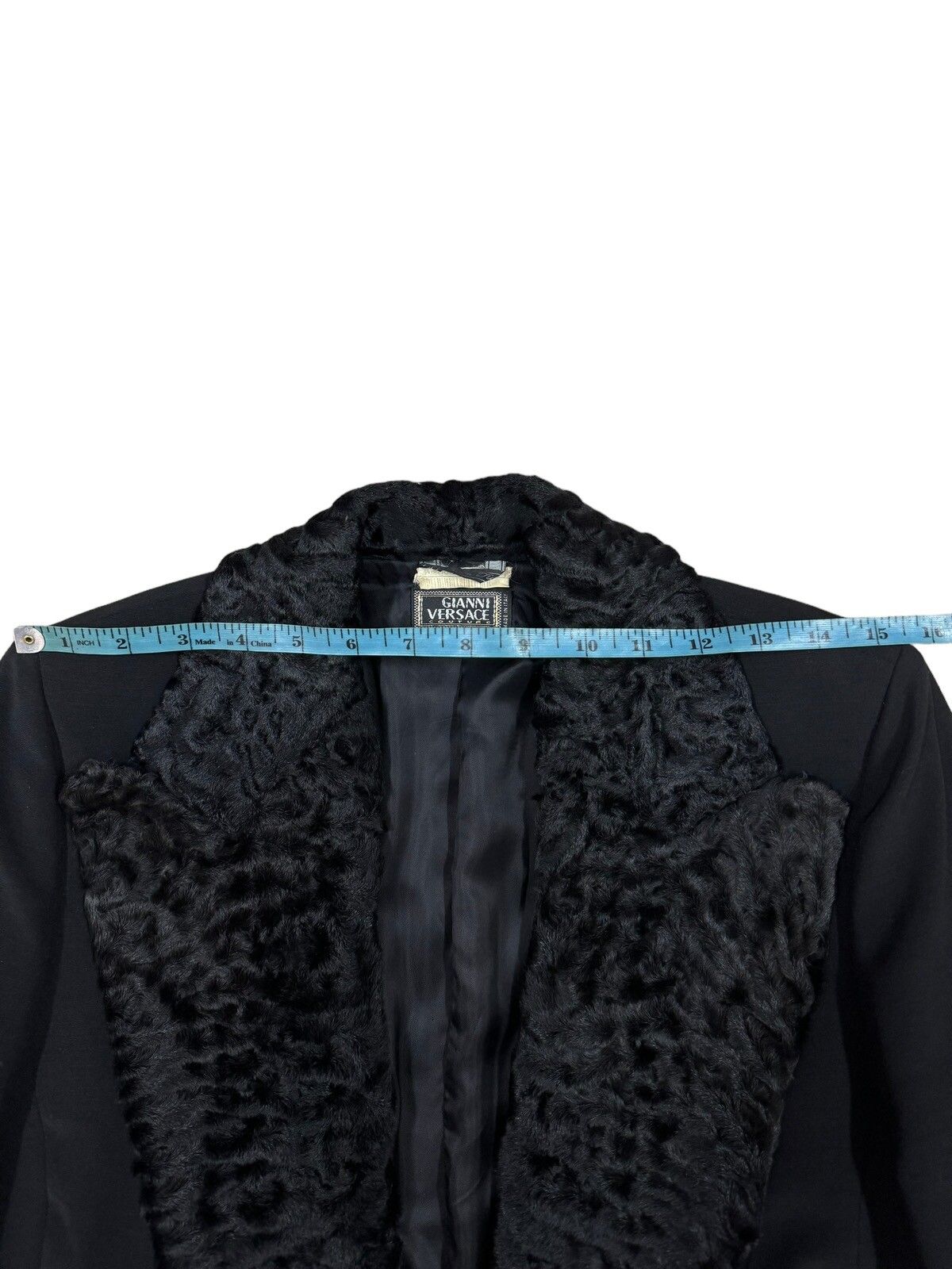 Vtg🔥Authentic Gianni Versace Faux Fur Trim Button Less Coat - 13