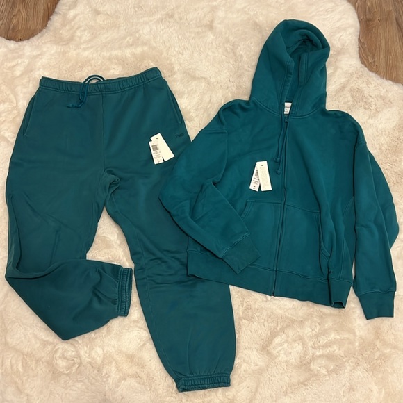 Aritzia TNA Sweatfleece Cozy Fleece Set in Oceanside Teal - 2