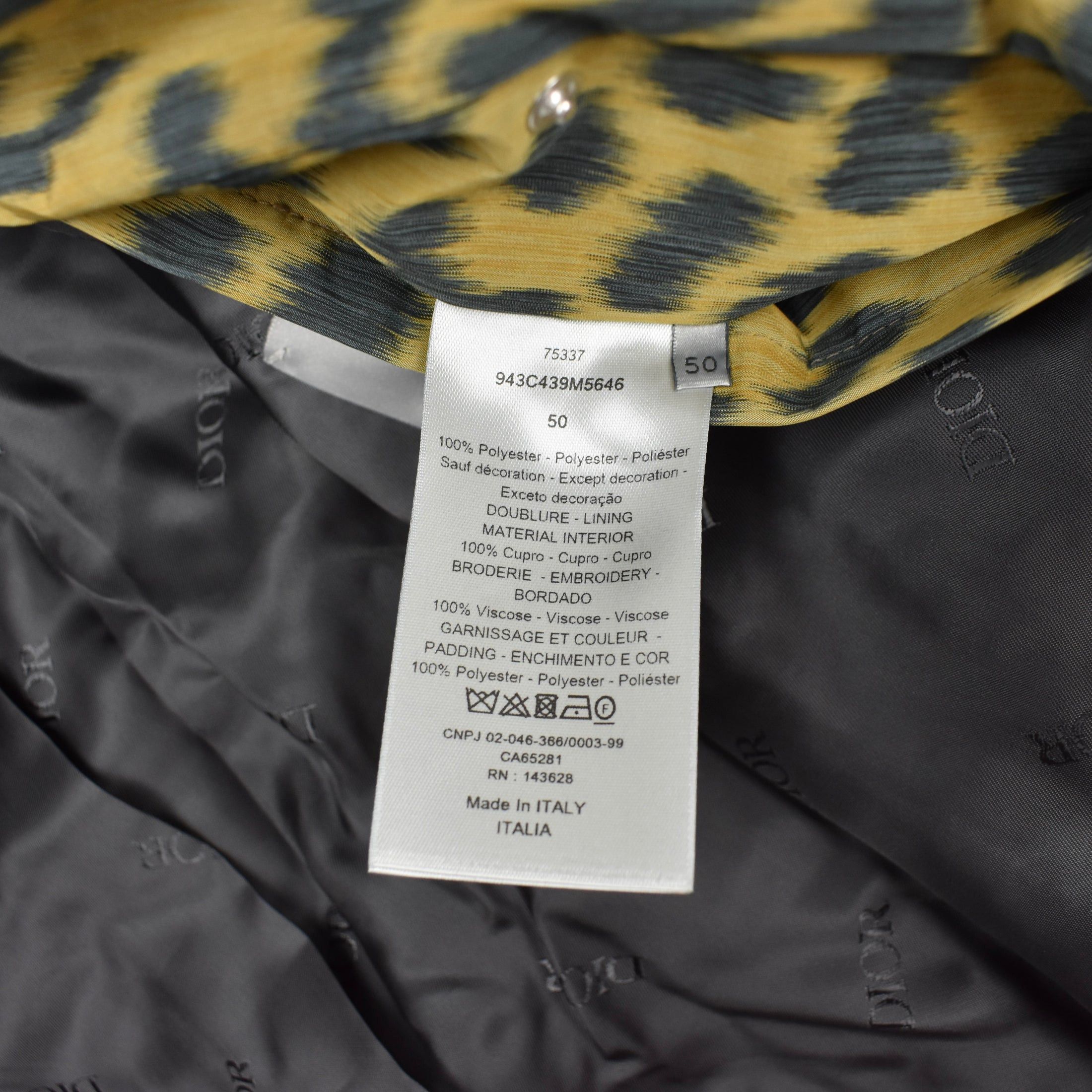 DIOR Leopard Print Woven Bomber Jacket Saddle Pocket - 12