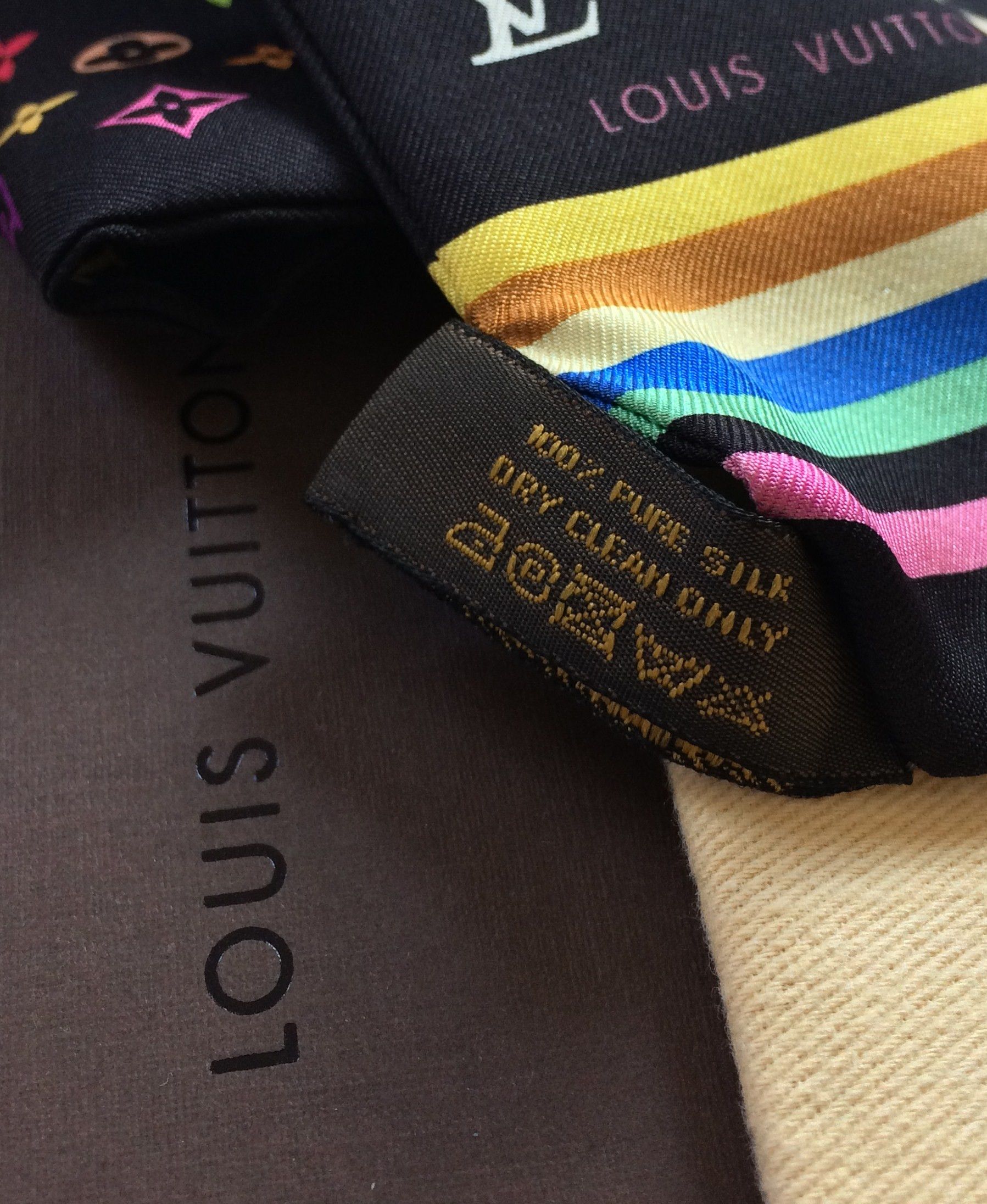 NEW S/S 2003 Vuitton Murakami Multicolor Monogram Scarf - 7