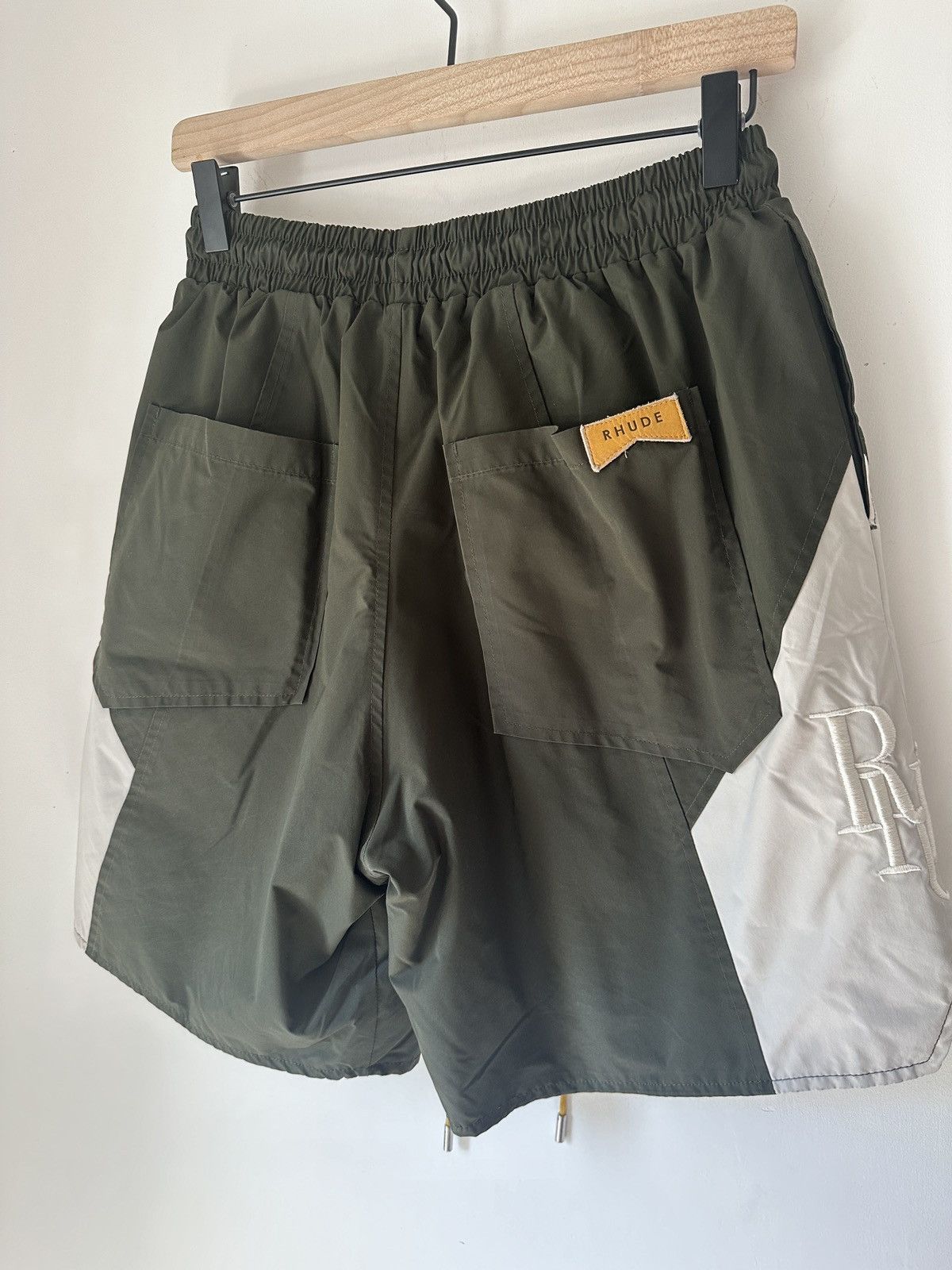 Rhude 2022 Dark Green Nylon Shorts Size L - 4