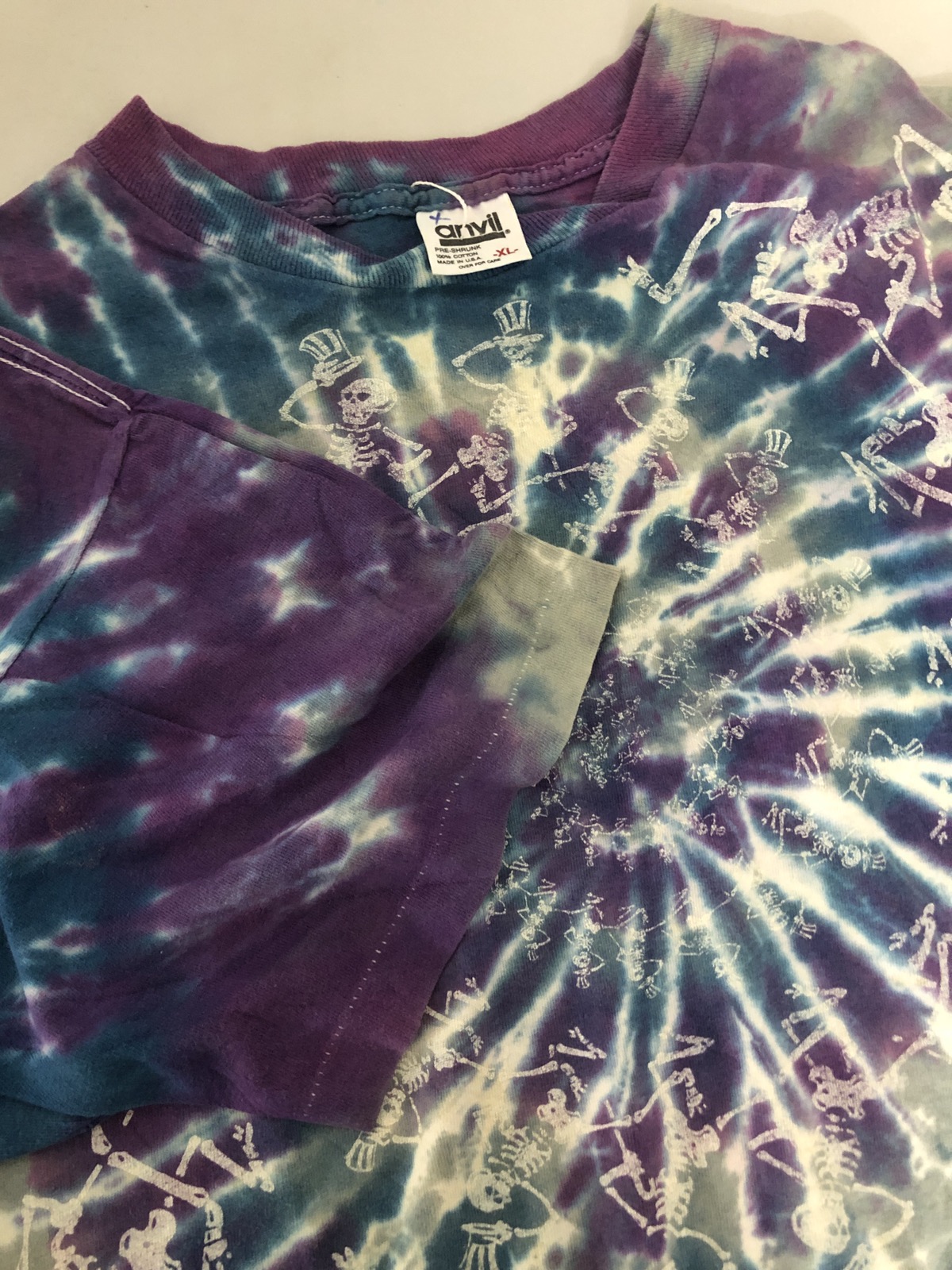 Vintage - Vintage 90’s Grateful Dead Spiral Bones Tie Dye Band T-Shirt - 4