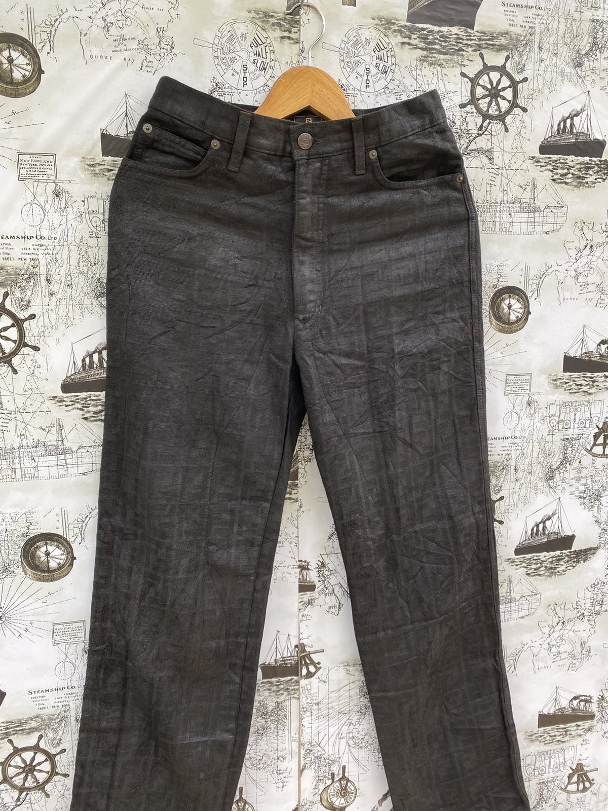 Monogram Fendi Jeans Black Pant - 3