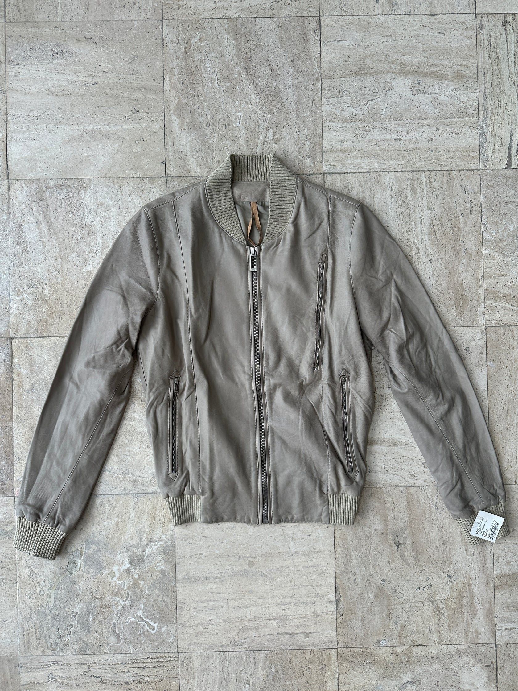 Silent Damir Doma Tan Lambskin Leather Bomber Jacket - 1