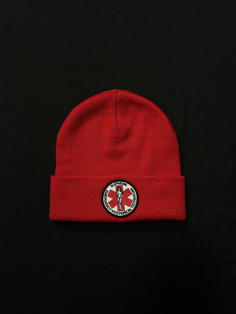Deadstock FW17 Supreme Hysteric Glamour Red Beanie OS - 1