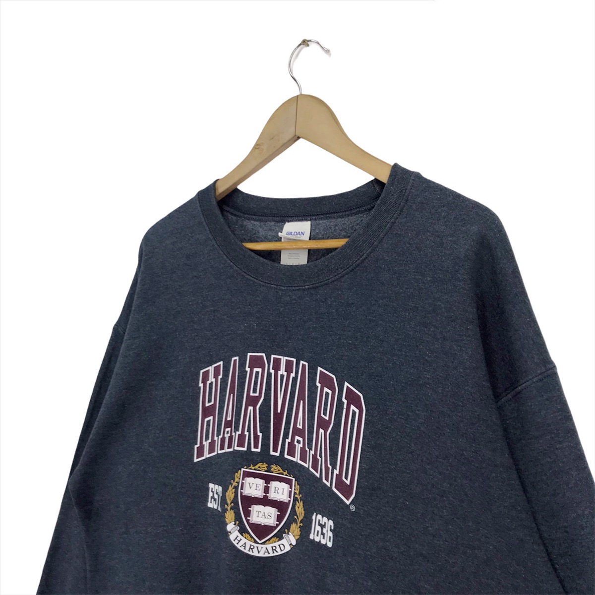 American College - Vintage University Harvard Sweatshirt Big Logo Crewneck - 4