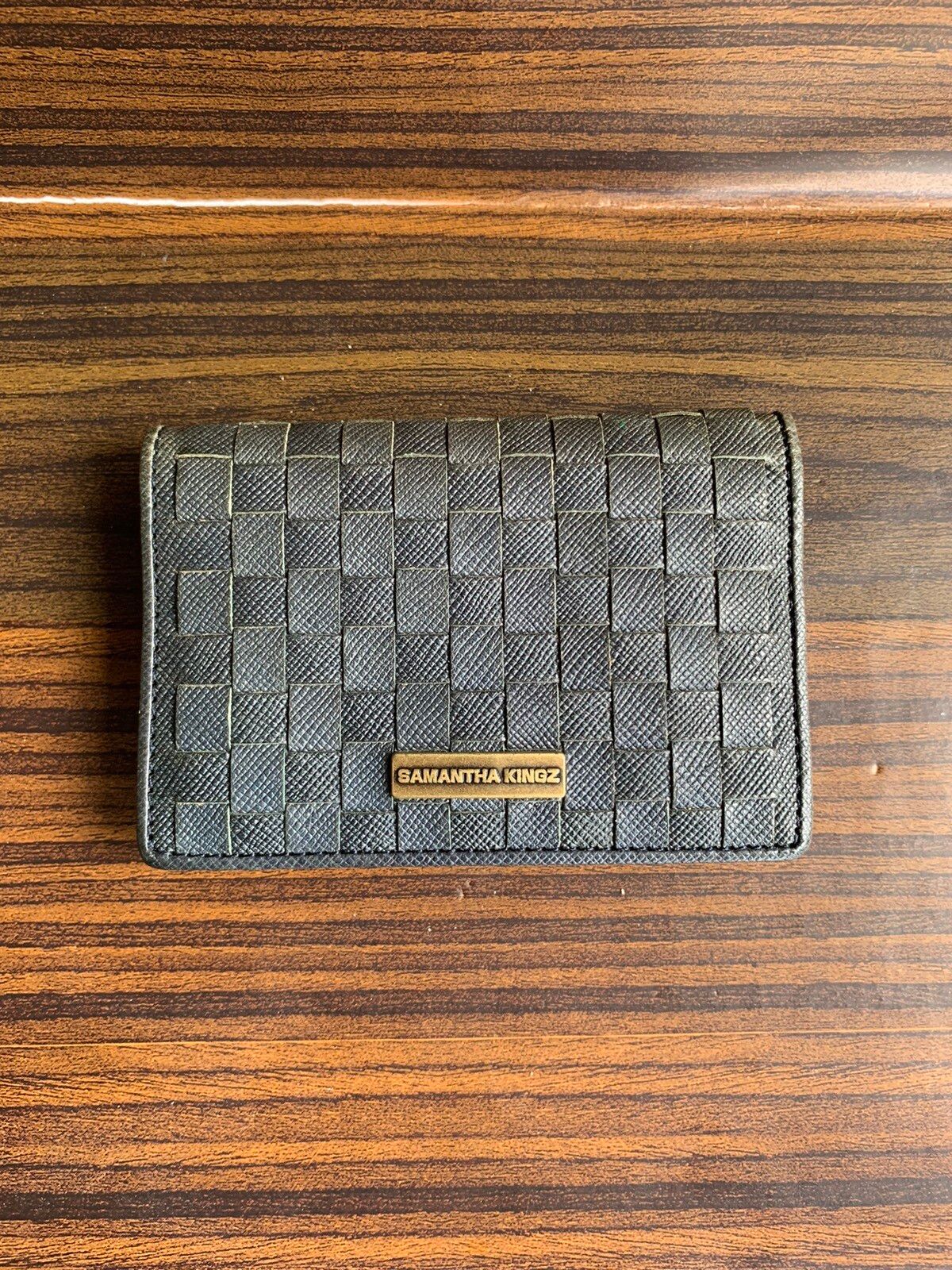 Vintage - Samantha kingz Leather Card Holder small Wallet Bottega styl - 1