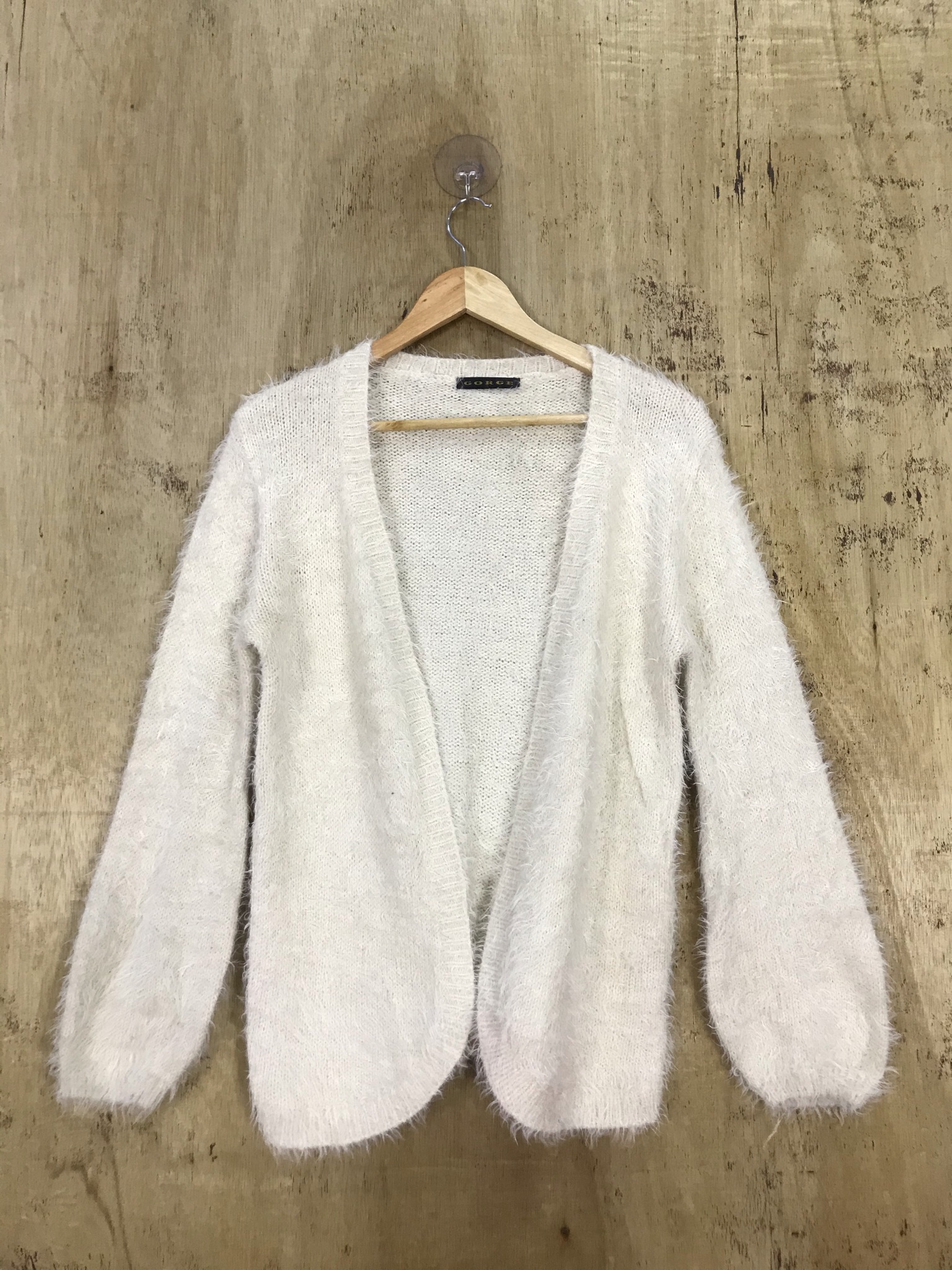 Homespun Knitwear - Japanese Brand Mohair Soft Fur Open Knit Cardigan - 1