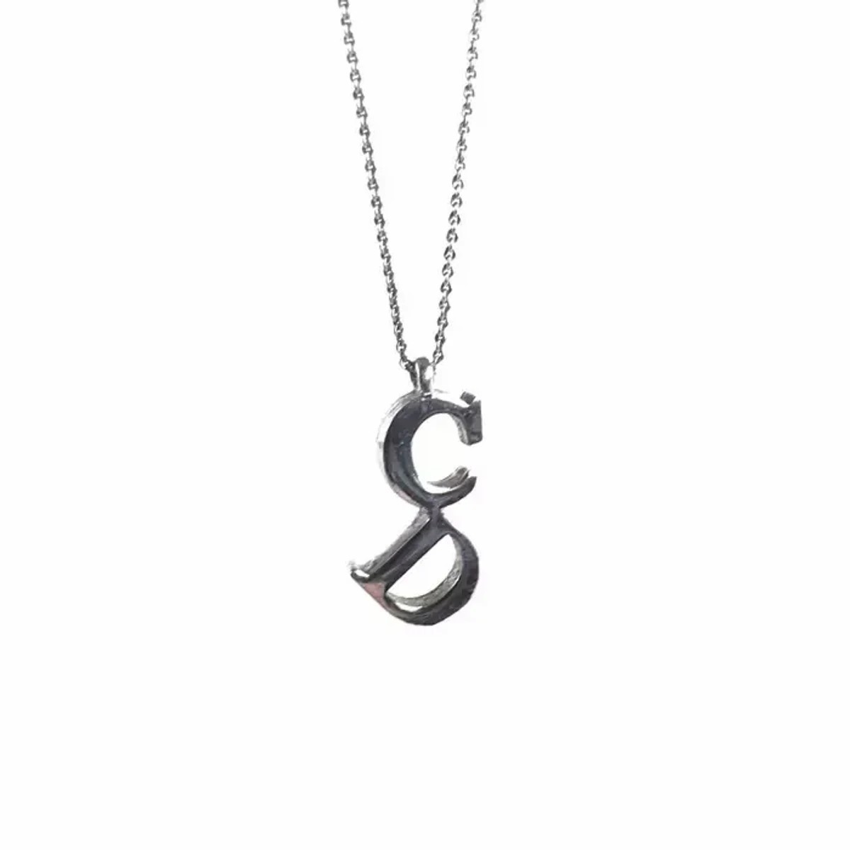 Silver CD Logo Necklace - 1