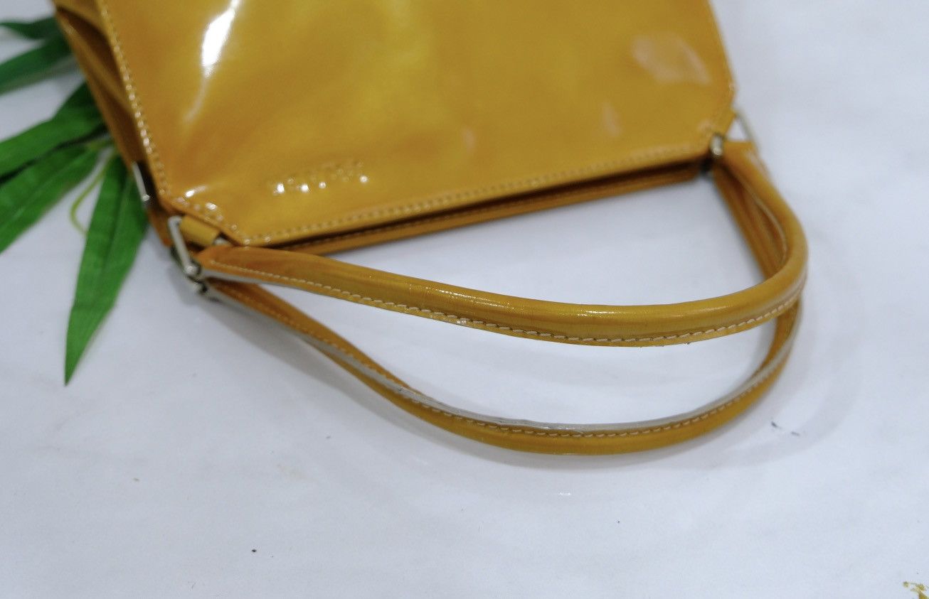 Authentic Prada handbag yellow pattern leather - 6