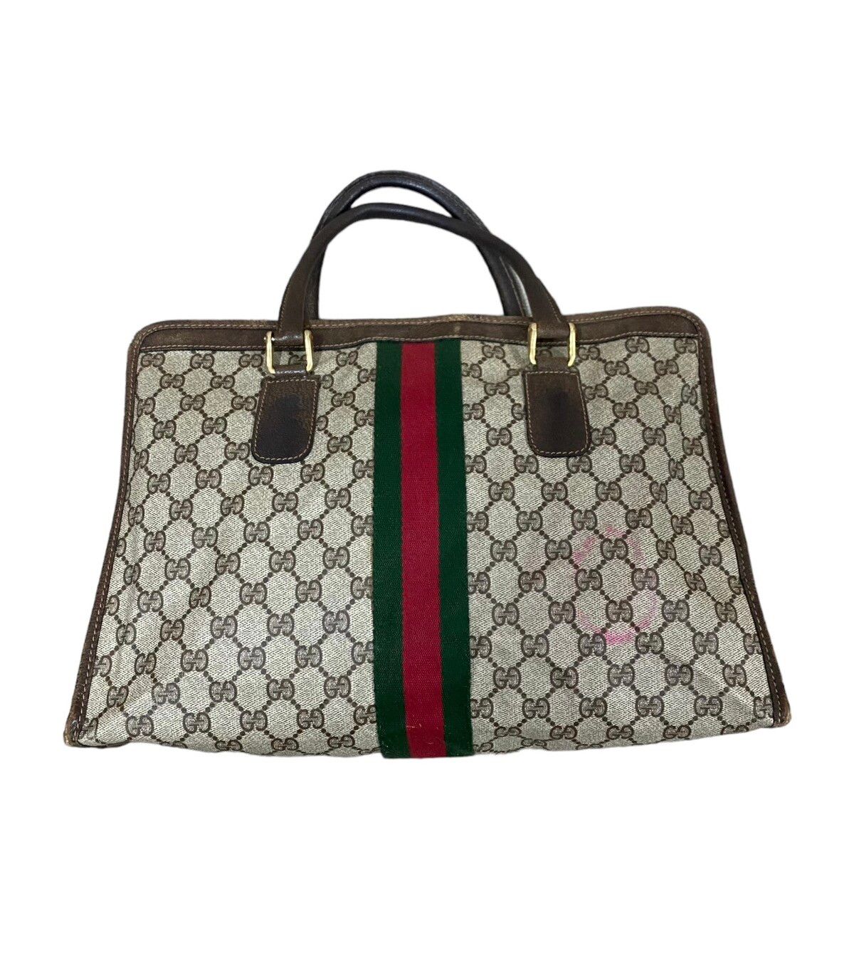 Vtg🔥Authentic Gucci GG Canvas Web Sherry Line Handbag - 4