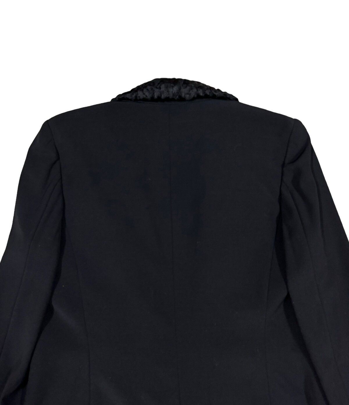 Vtg🔥Authentic Gianni Versace Faux Fur Trim Button Less Coat - 14