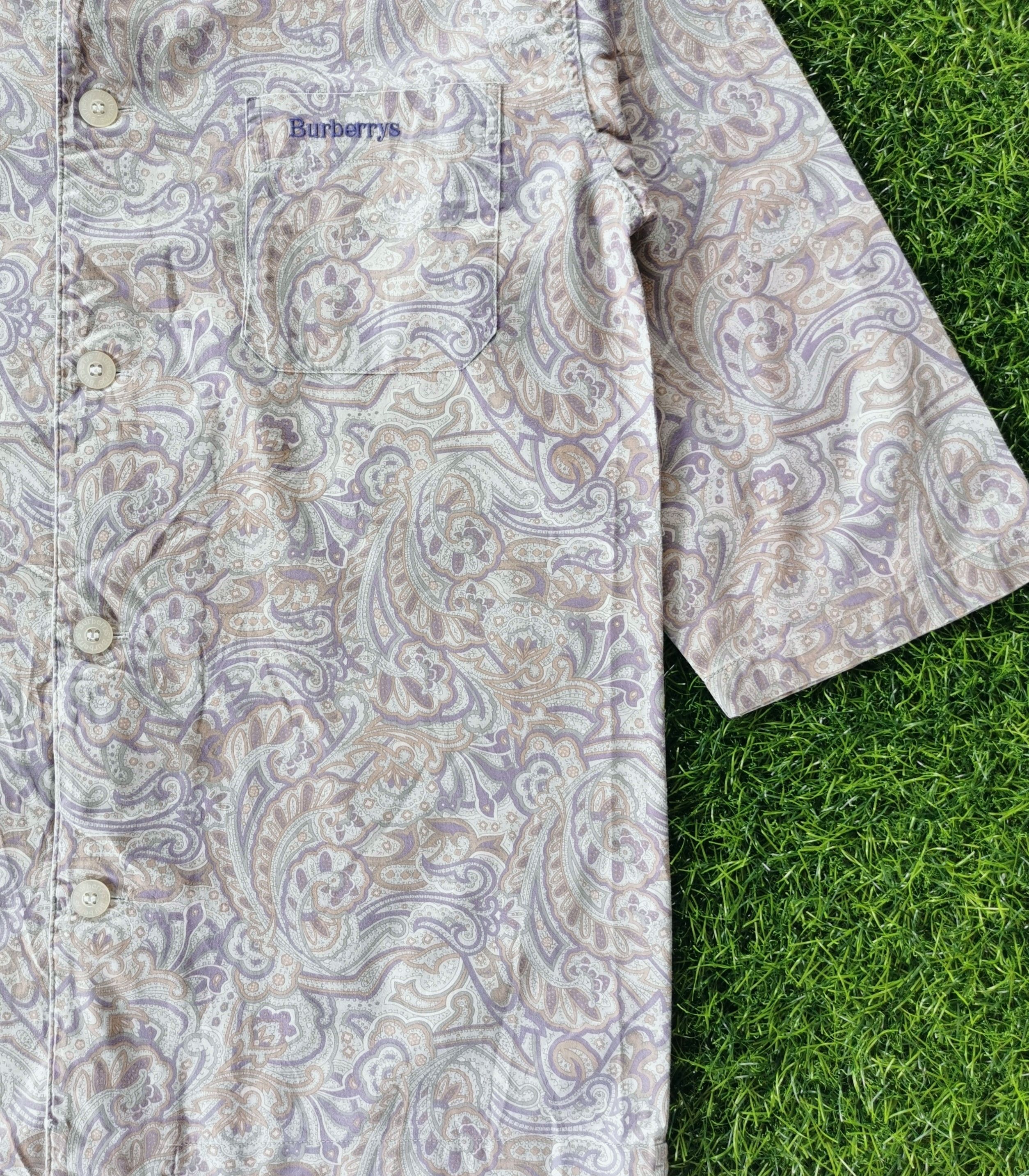 Vintage Burberrys Paisley Button Shirts Burberry - 2