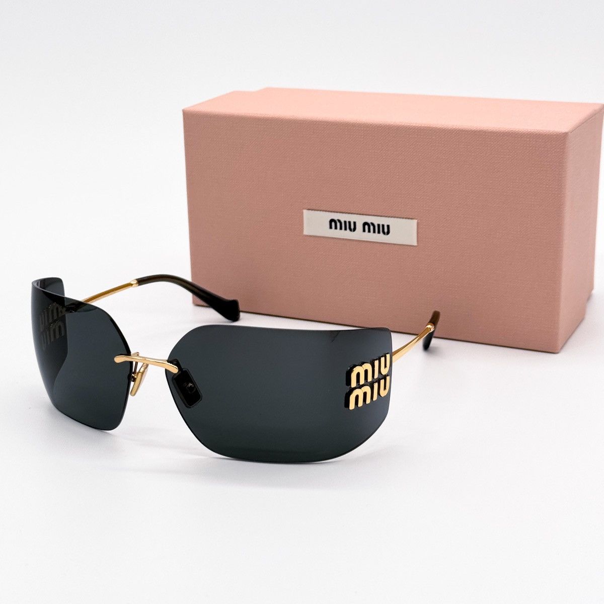 NEW SMU54Y 5AK5S0 MIU MIU DARK GREY WOMEN SUNGLASSES WRAP - 2