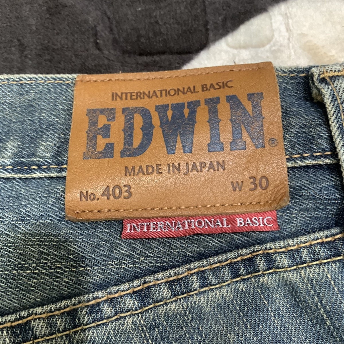 Distressed Denim - EDWIN 403 Vintage 90s Rugged Stonewash Jean - 14