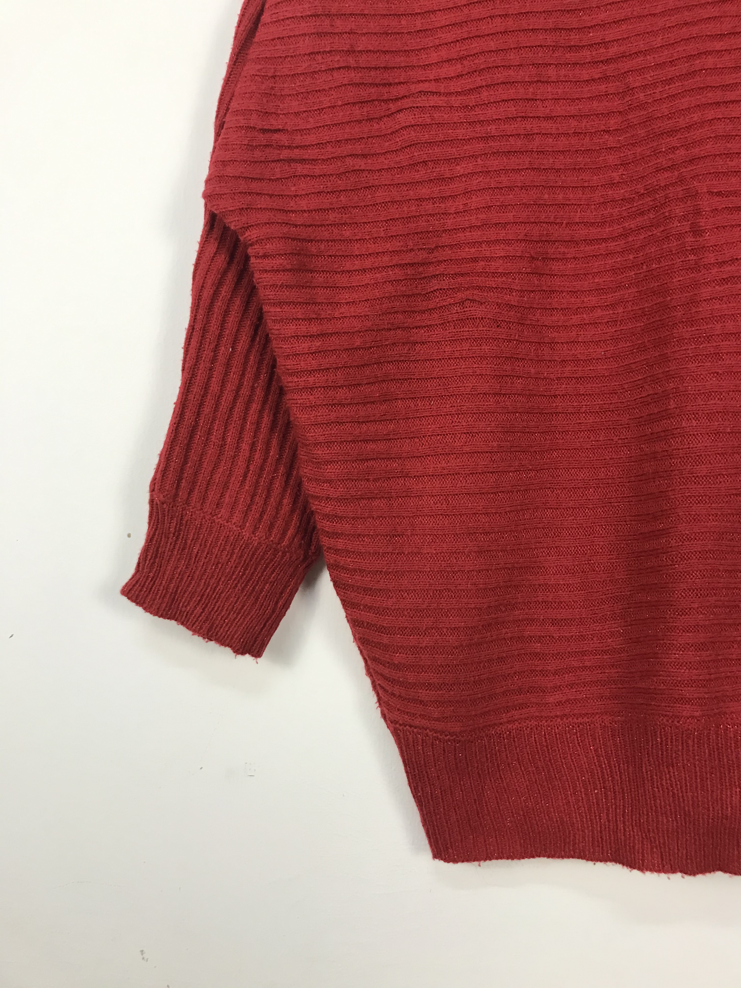 Japanese Brand - Red Glitter Batwing Knitwear #2720 - 2