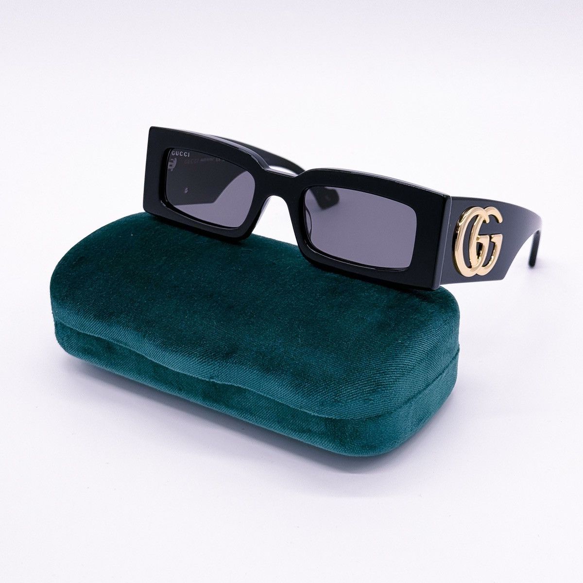 NEW GUCCI GG1425S 001 SQUARE UNISEX BLACK SUNGLASSES - 1