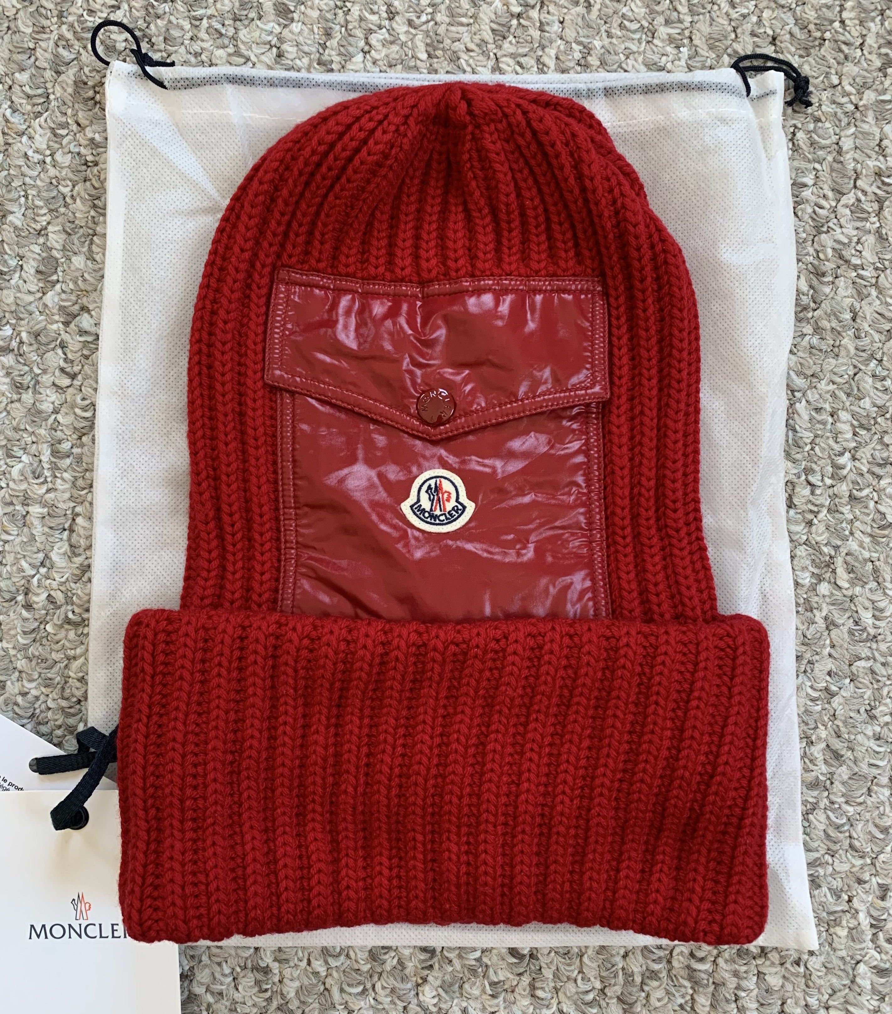 Moncler Oversized Logo Beanie Hat + Bag - 1