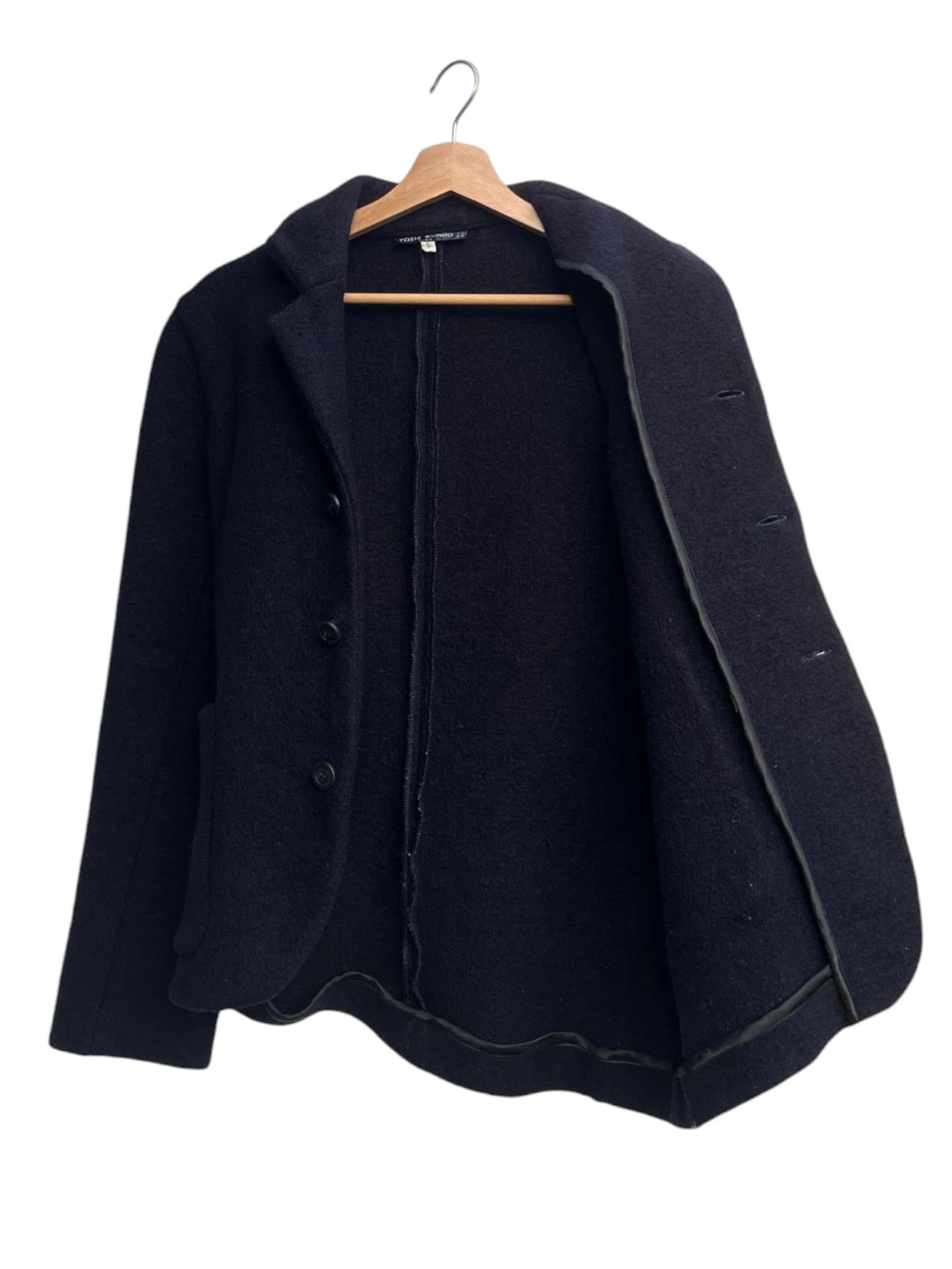 Yoshi Kondo Asymmetrical Cut Wool Jacket Made in France  - 3