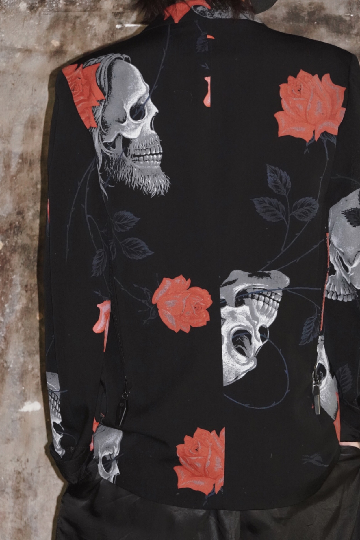 hji Yamamoto Pour Homme 18ss skull rose rose blazer - 4