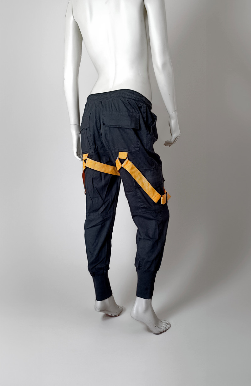 TurStreetwear Yellow strap rugged heavy cargo pants DS - 1