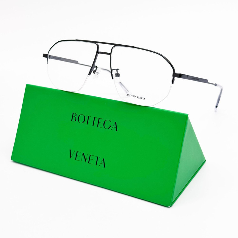 NEW BOTTEGA VENETA EYEGLASSES BV1109O 001 BLACK AVIATOR UNIS - 1